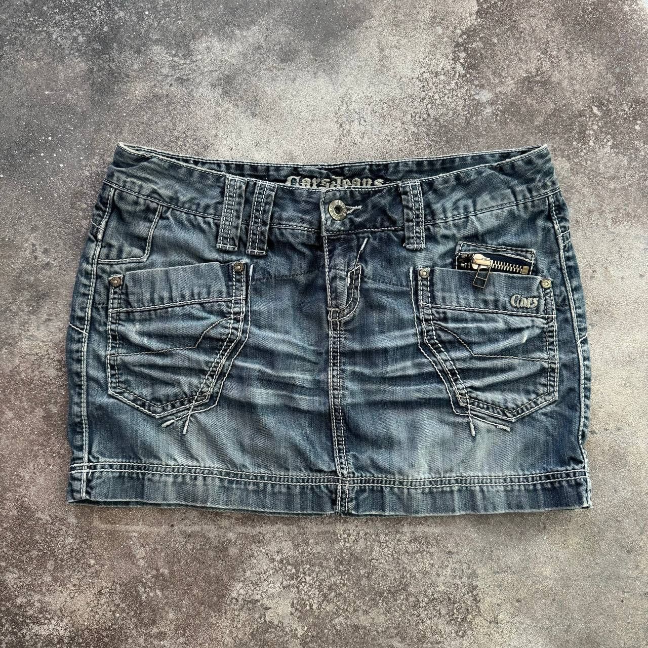 20471120 × Japanese Brand Amazing Sexy Washed Mini Denim Skirt Size 30" / US 8 / IT 44 - 2 Thumbnail