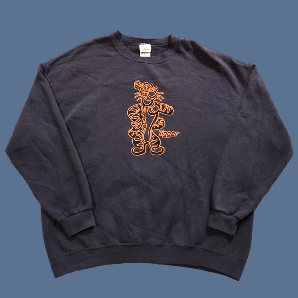 Disney VINTAGE Disney Tigger Sweatshirt Crewneck Navy Blue 2XL Men Regular Fleece Graphic Print 90s Cartoon Heavyweight Pullover Crew Neck Size US XXL / EU 58 / 5 - 1 Thumbnail