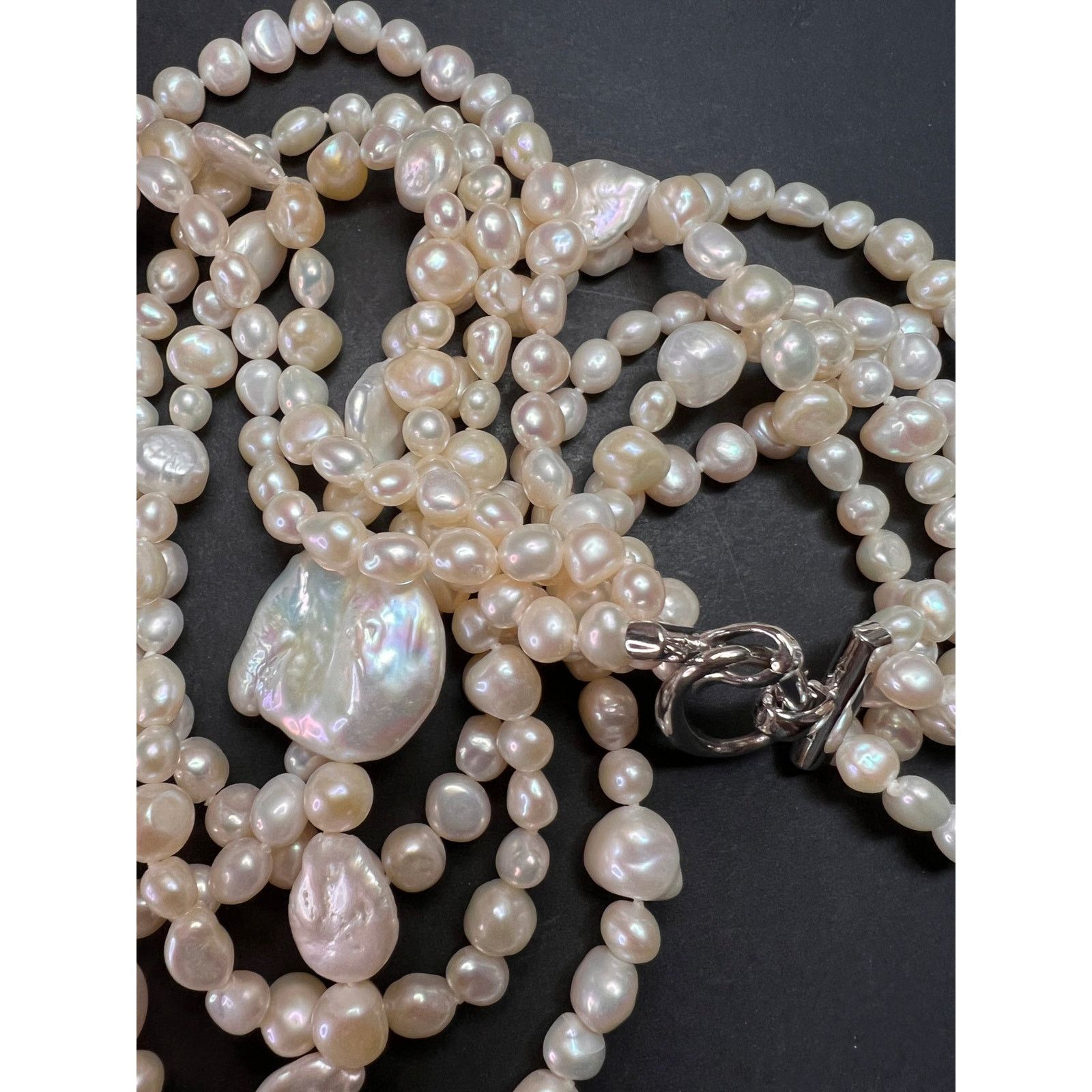 Other Lucas Lameth pearl 5 strand necklace with 925 silver clasp Size ONE SIZE - 11 Thumbnail