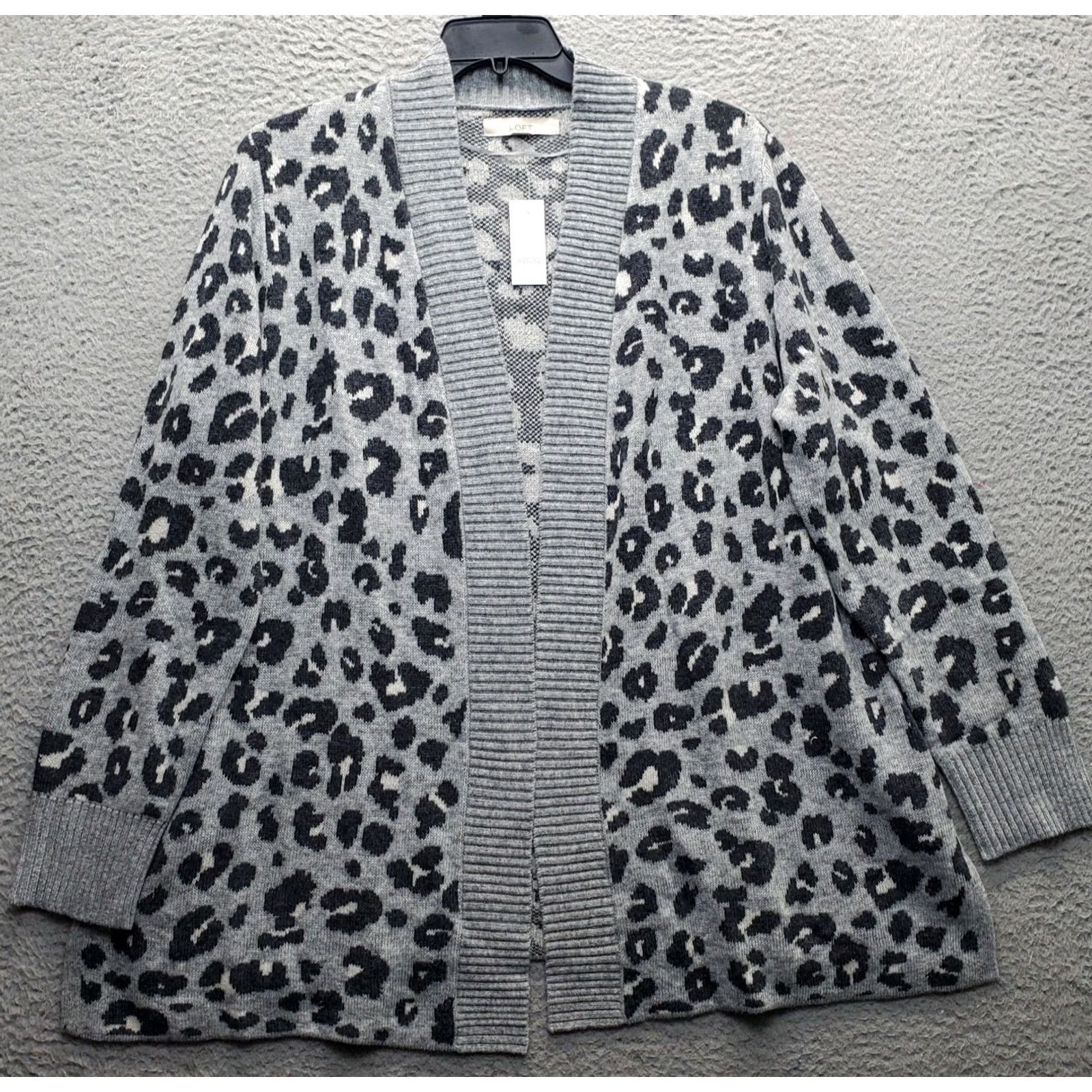 Loft LOFT Cardigan Womens XXL Multi Leopard Print Viscose Wool Blend Knit Open Front Size XXL / US 16-18 / IT 52-54 - 2 Thumbnail