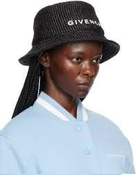 Givenchy givenchy bucket hat in woven black coated paper 57 Size ONE SIZE - 12 Thumbnail