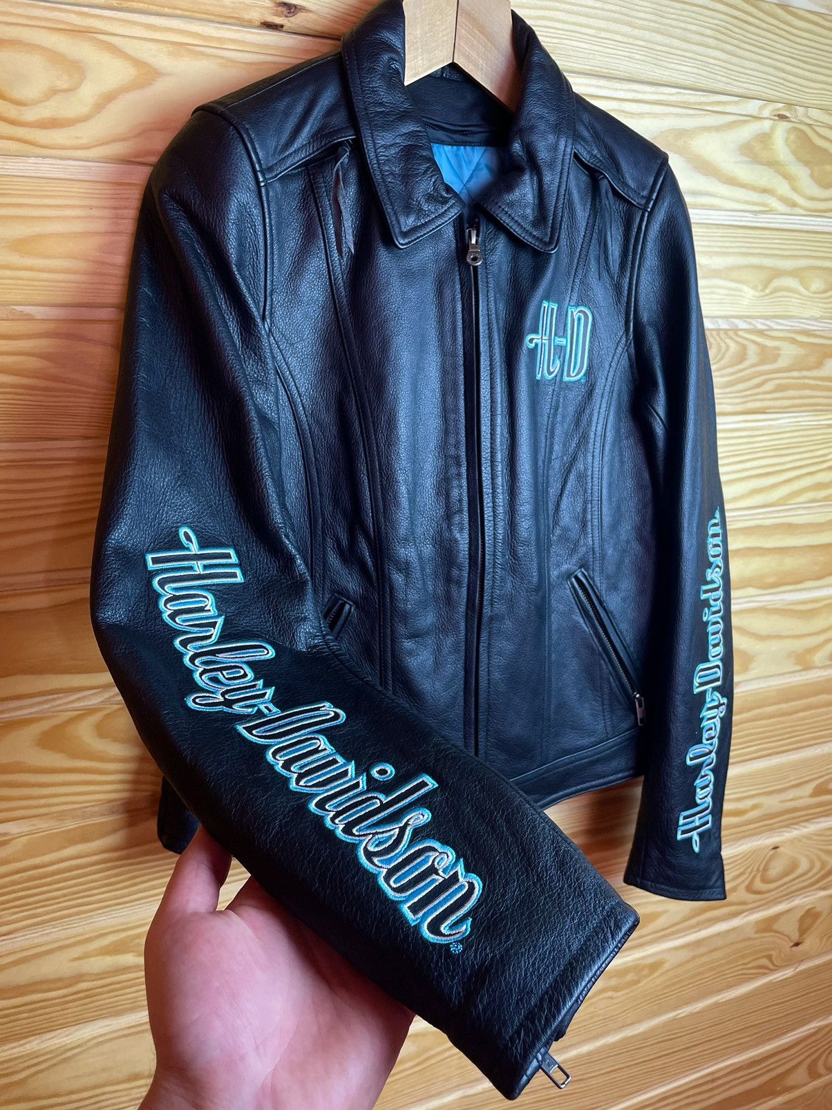 Harley Davidson × Vintage Harley Davidson Womens Motorcycle Biker Leather Jacket Size S / US 4 / IT 40 - 2 Thumbnail