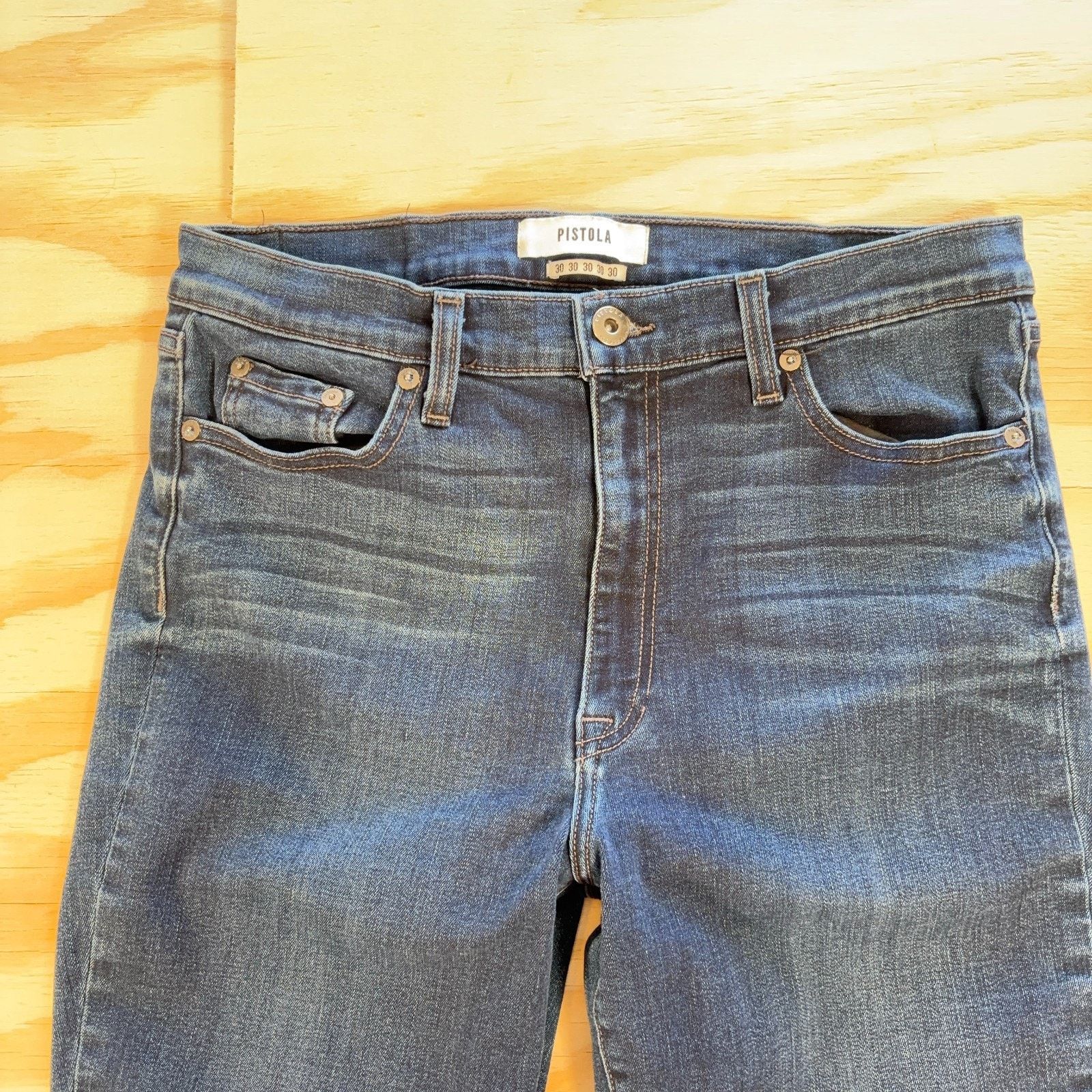Pistola Pistola Jeans Size 30 Straight Leg Crop Womens Raw Hem Size 30" / US 8 / IT 44 - 6 Thumbnail