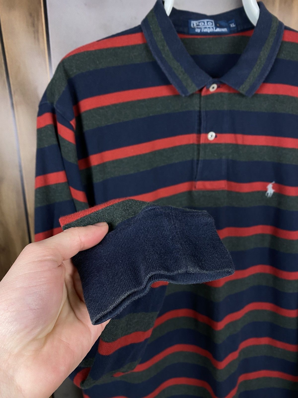 Polo Ralph Lauren 🎠Vintage 90s Polo Swetshirt Polo Ralph Lauren Striped Pony🎠 Size US XL / EU 56 / 4 - 5 Thumbnail