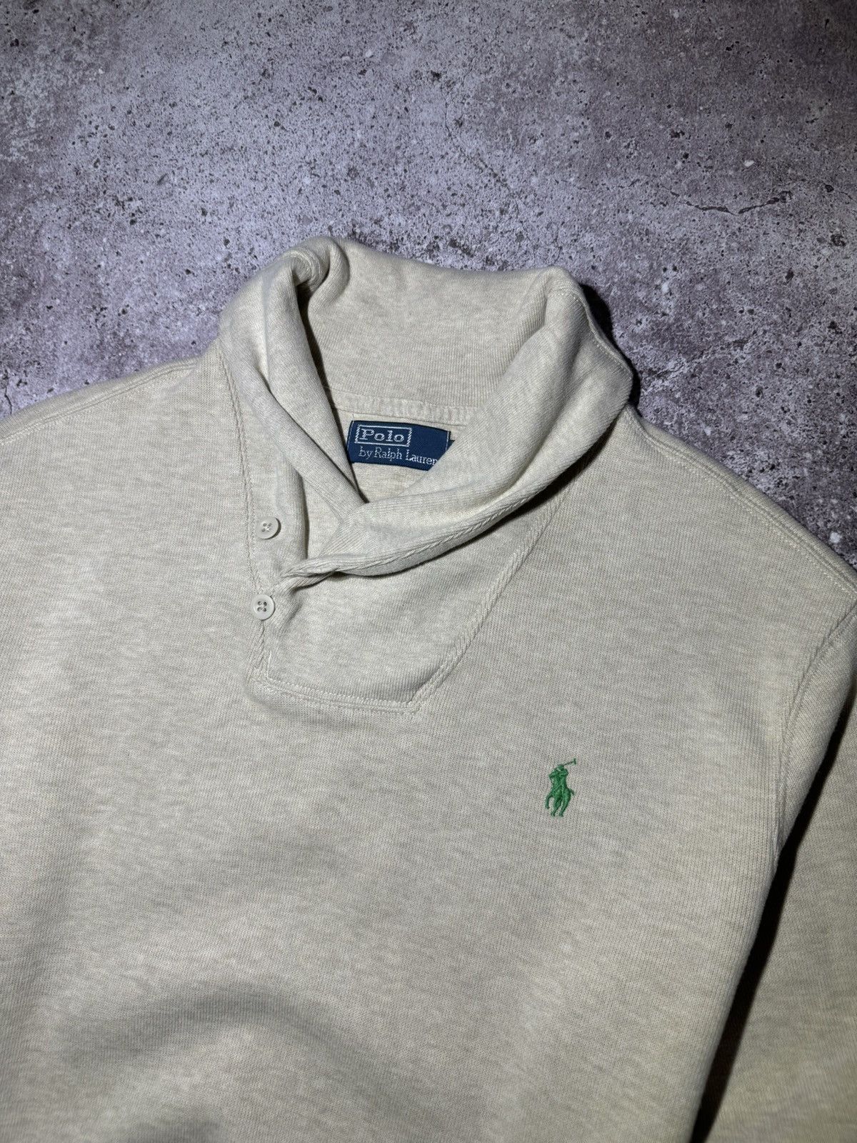 Polo Ralph Lauren × Vintage Polo Ralph Lauren Vintage High Neck Rare Beige Sweatshirt Size US L / EU 52-54 / 3 - 2 Thumbnail