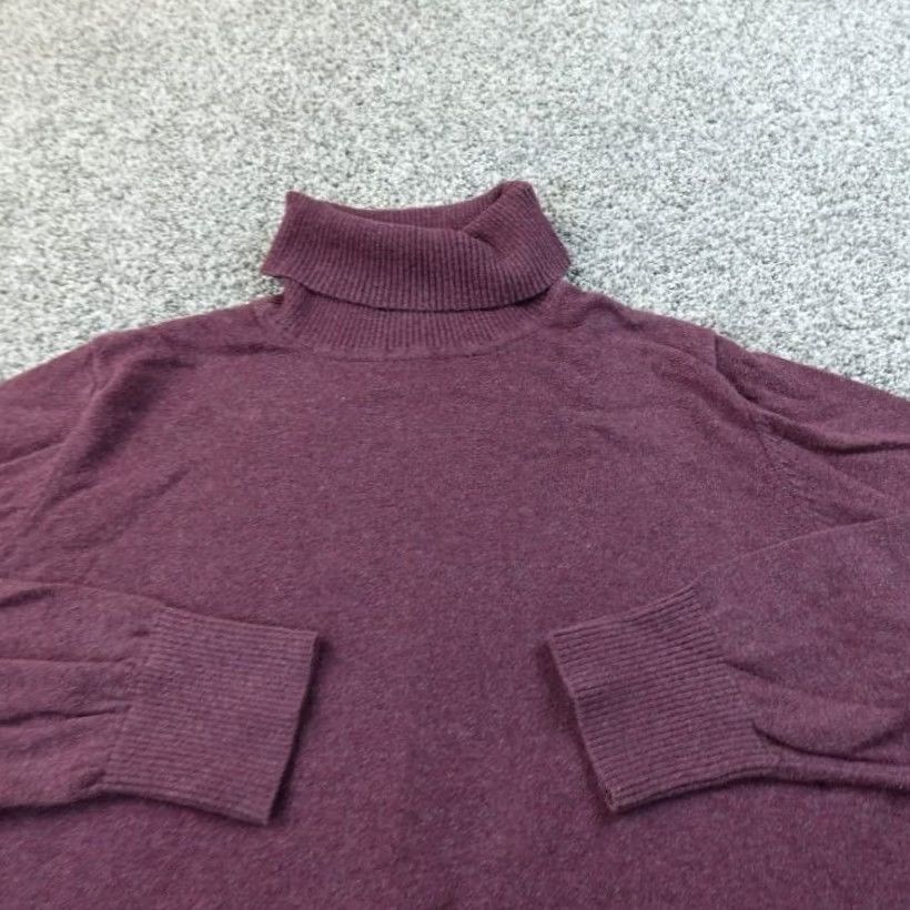 Vintage VINTAGE? No — LL Bean Sweater Womens 2X Purple Turtleneck Pullover Knit Cotton Cashmere Cozy Solidity Prefers Size XXL / US 16-18 / IT 52-54 - 3 Thumbnail