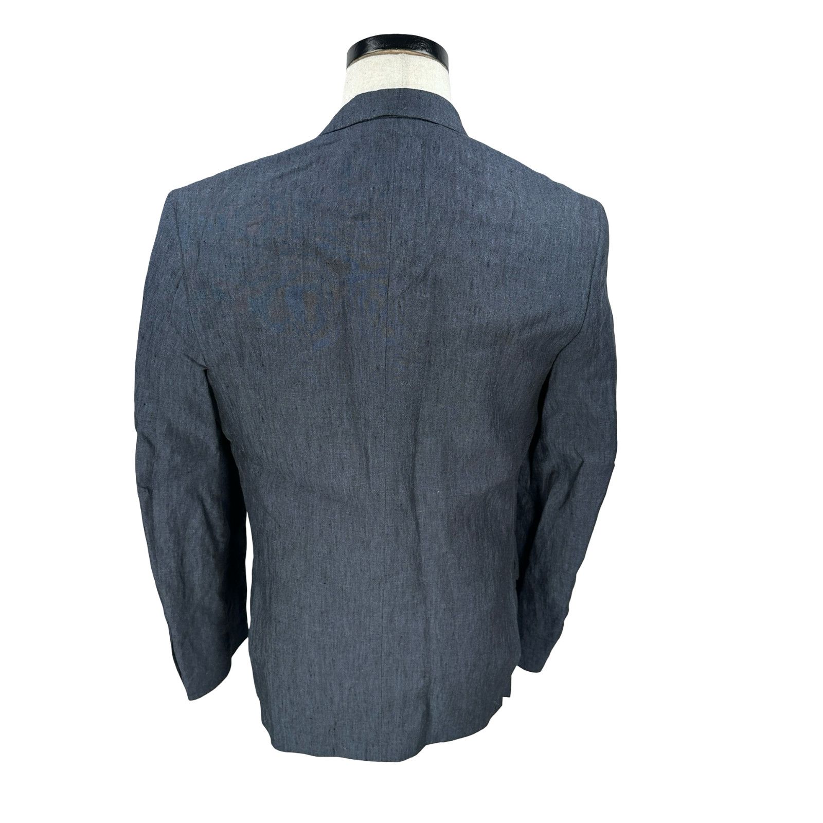 H&M H&M Blazer Jacket Men 36R Blue Linen Single Breasted Notch Size 36R - 5 Thumbnail