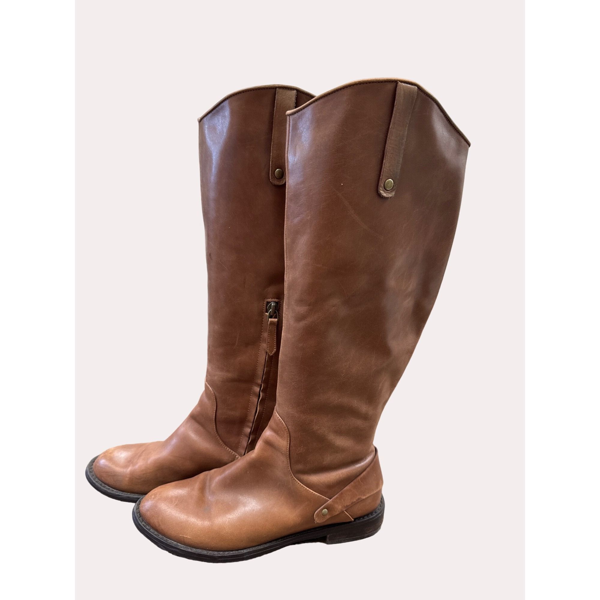 Vintage Halogen Ken Brown women’s brown leather knee boots equestria Size US 5.5 / IT 35.5 - 4 Thumbnail