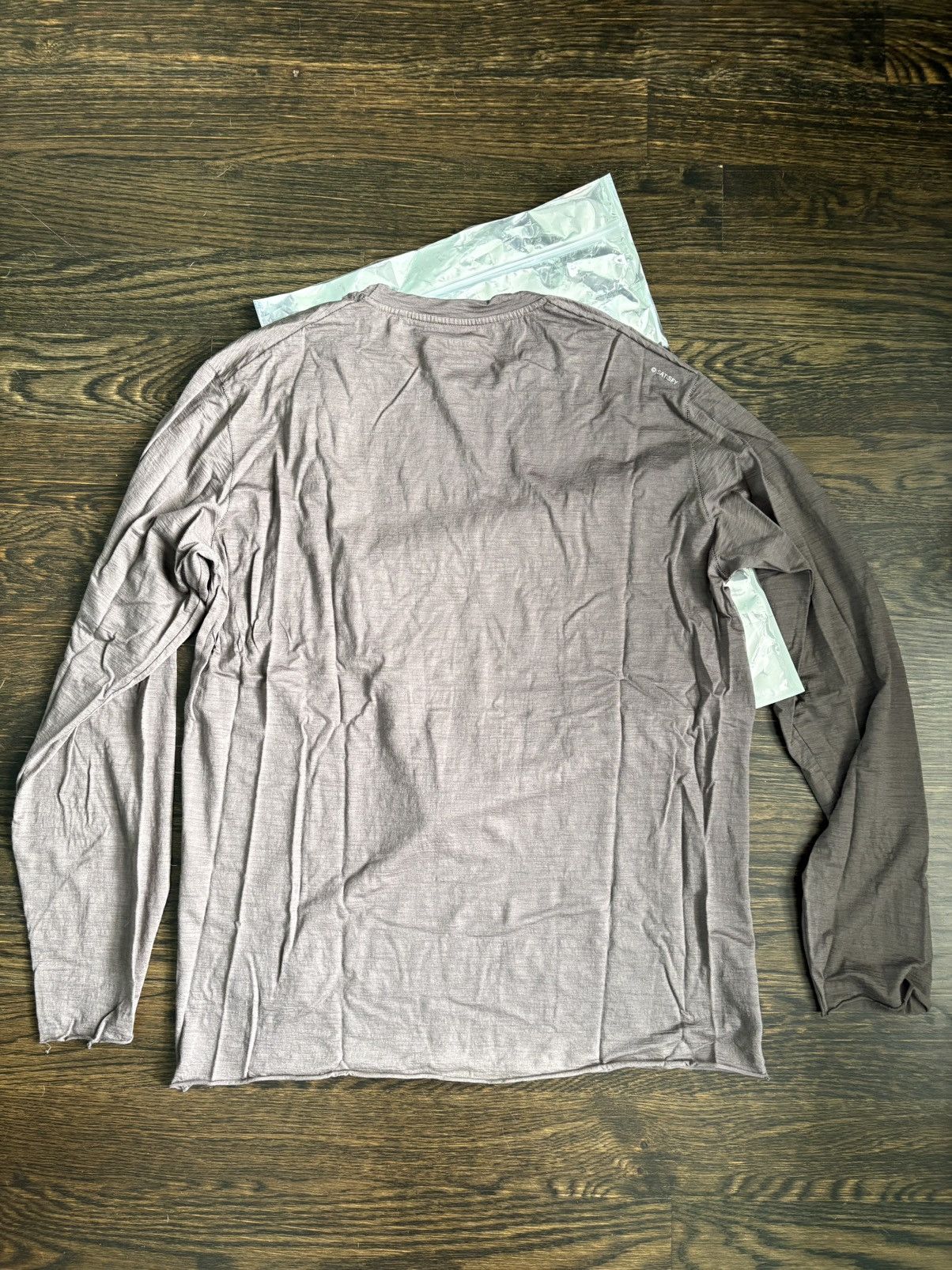 Satisfy Satisfy Cloud Merino Running Long Brown Wool Tee Shirt Size US M / EU 48-50 / 2 - 2 Thumbnail
