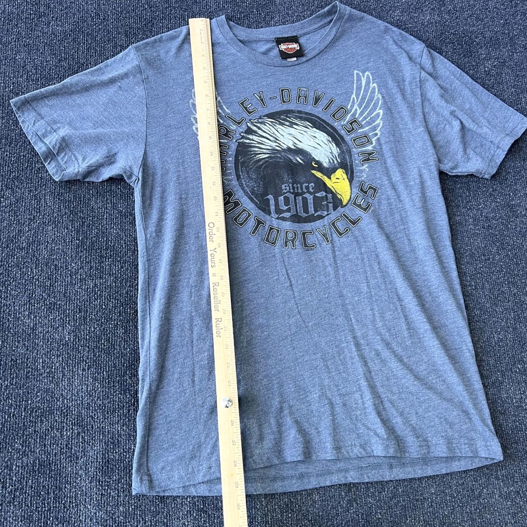 Harley Davidson Harley-Davidson Shirt Mens Large Blue Eagle Graphic Fort Myers Florida 1903 Size US L / EU 52-54 / 3 - 6 Thumbnail