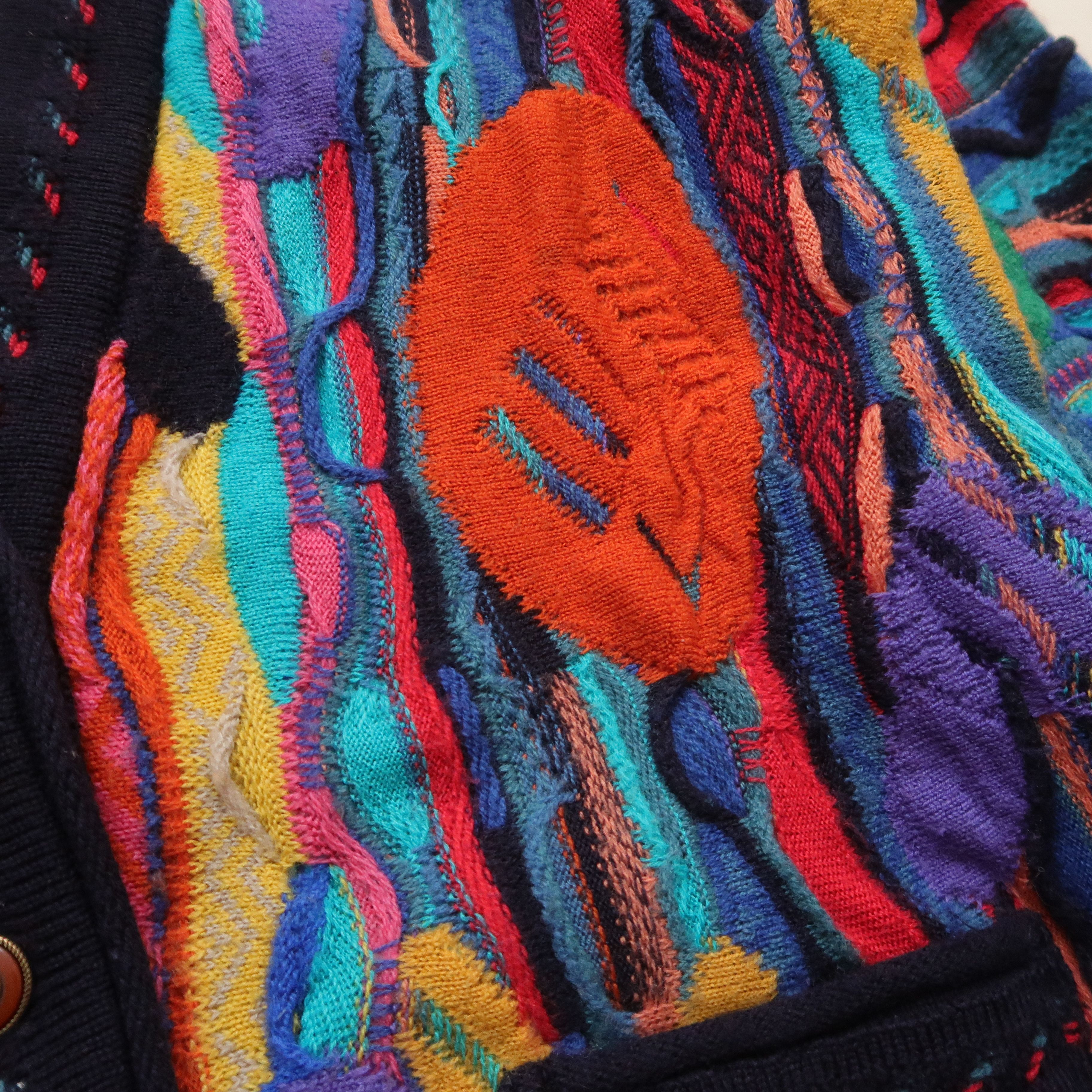 Coogi 1990s Coogi Psychedelic Art Cardigan Knit Fuzzy Size US M / EU 48-50 / 2 - 8 Thumbnail