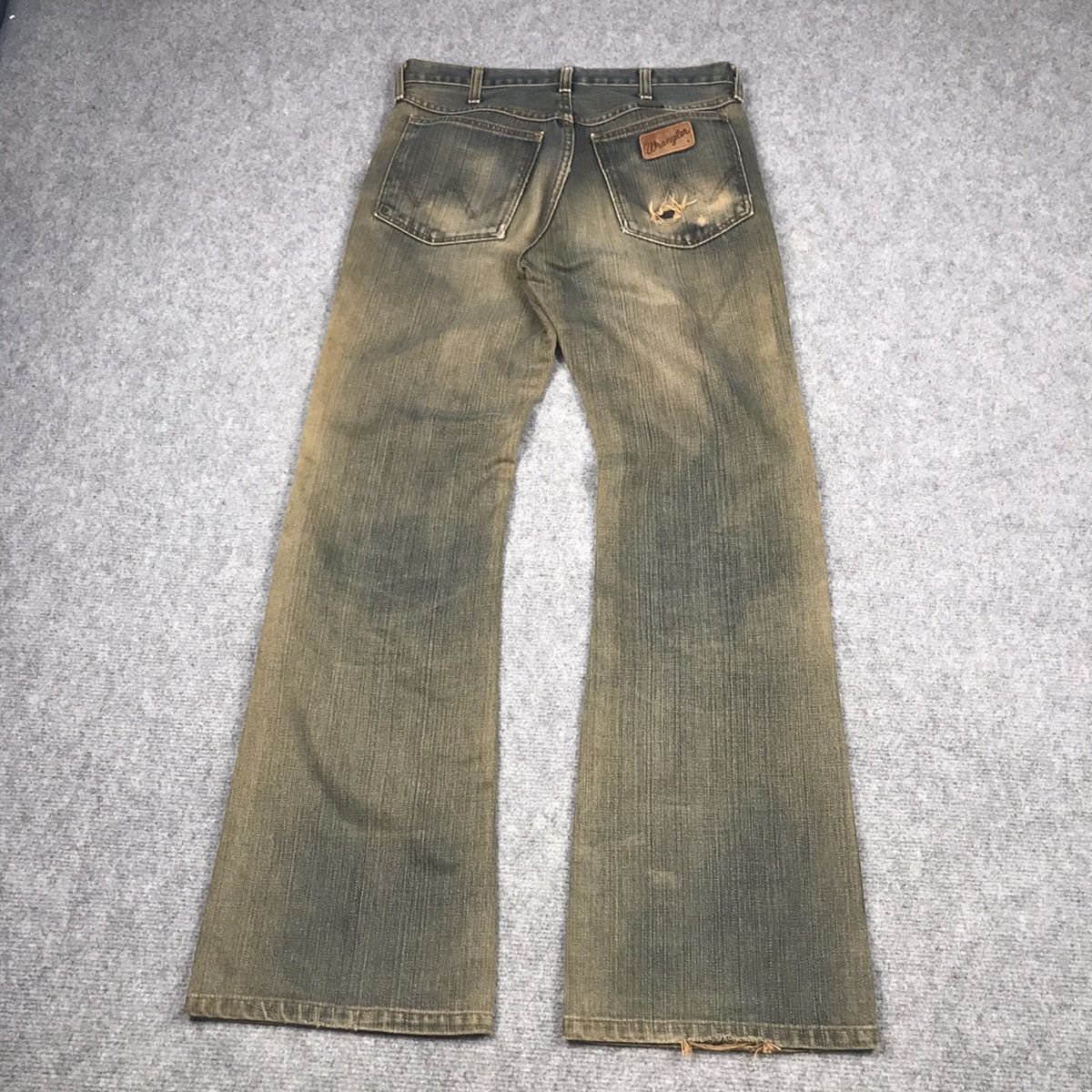 Japanese Brand × Wrangler FLARE DENIM RUSTY DISTRESSED WRANGLER EYELET DENIM PANTS Size US 28 / EU 44 - 10 Thumbnail