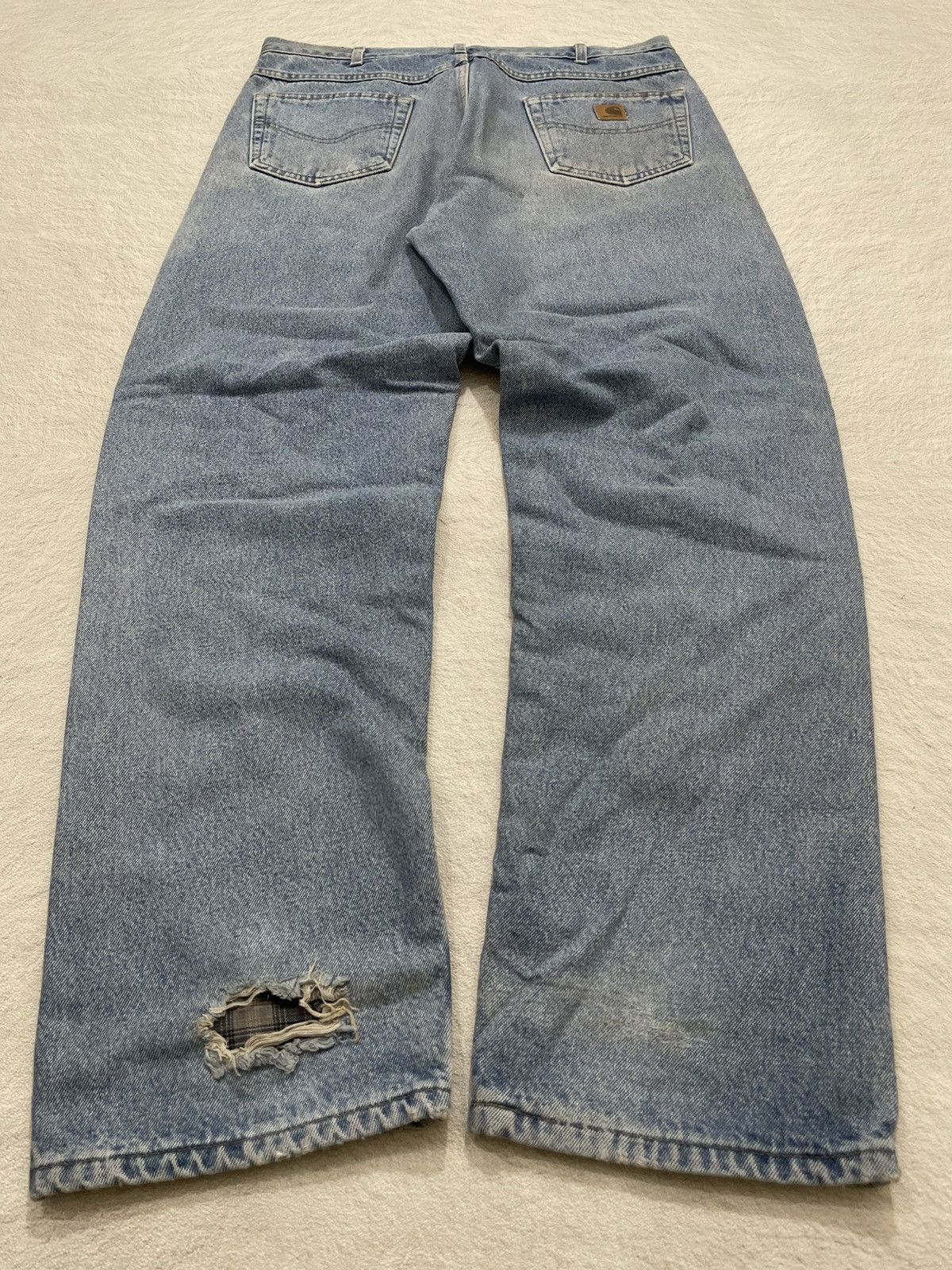 Carhartt 2000s Carhartt Light Blue Jeans Baggy Denin Distressed Y2K Size US 36 / EU 52 - 7 Thumbnail