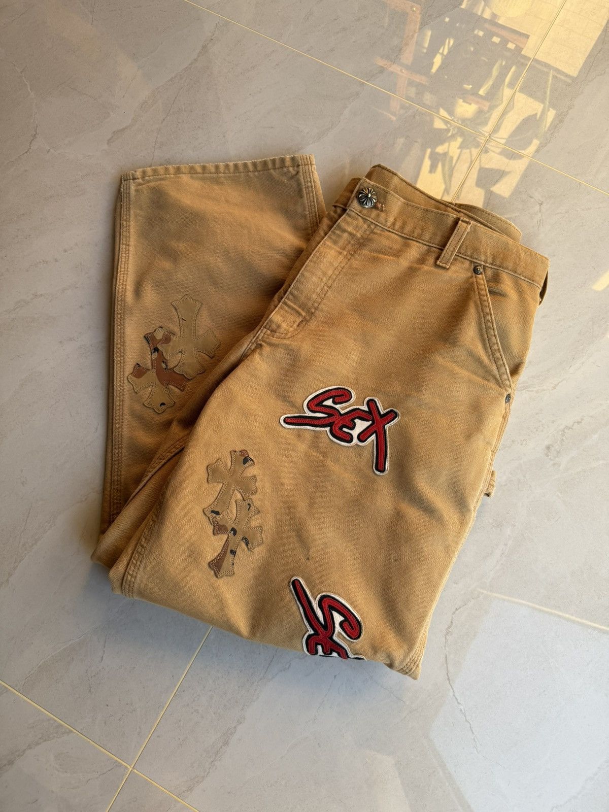 Chrome Hearts Chrome Hearts Sex Records by Mattyboy Pants Sz.34 Size US 34 / EU 50 - 5 Thumbnail
