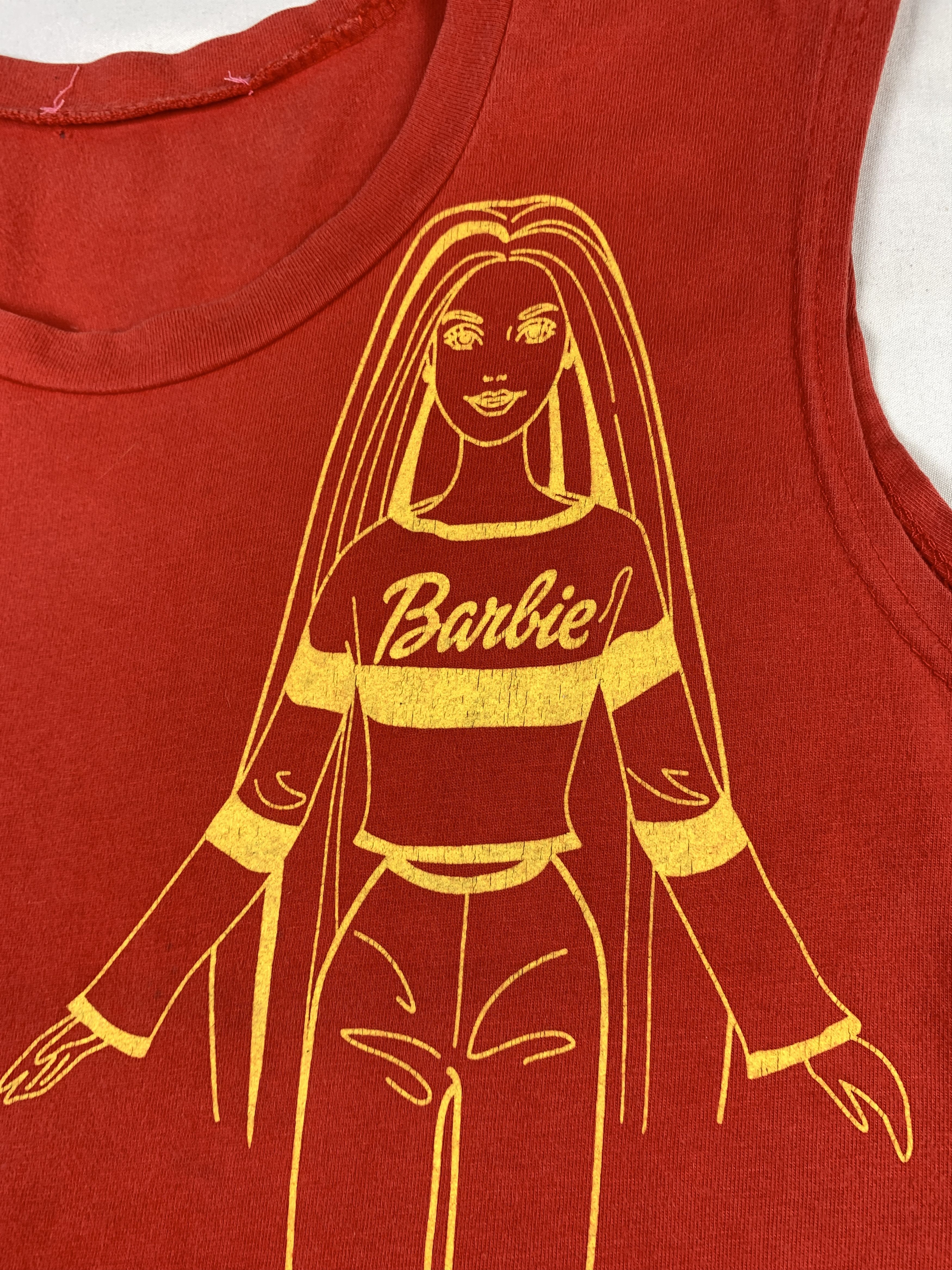 Japanese Brand 2000s Barbie Red Cute Sleeveless Tee (M) Size M / US 6-8 / IT 42-44 - 4 Thumbnail