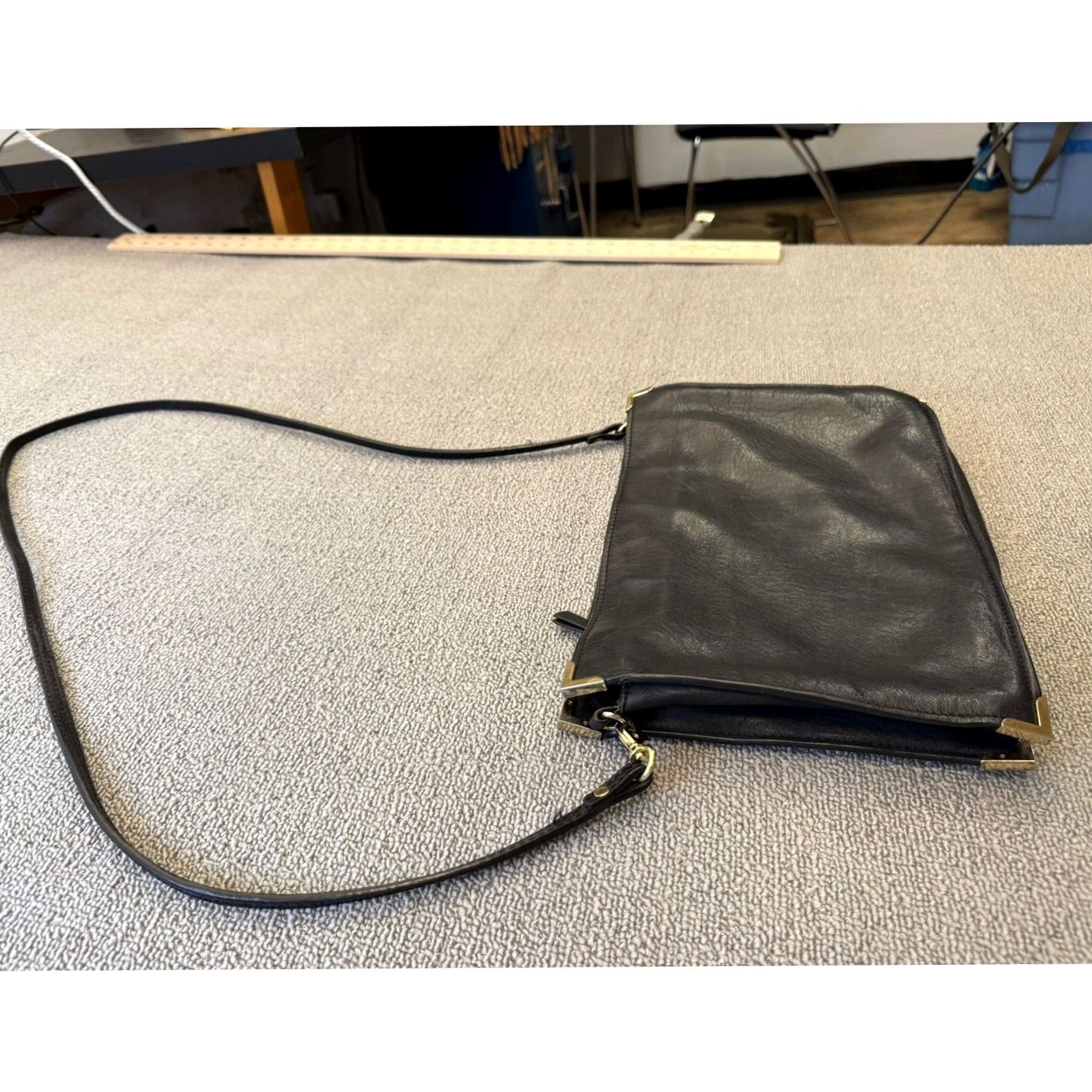Zara VINTAGE Zara Woman Black Crossbody Bag Animal Print Gold Hardware Strap Size ONE SIZE - 8 Thumbnail