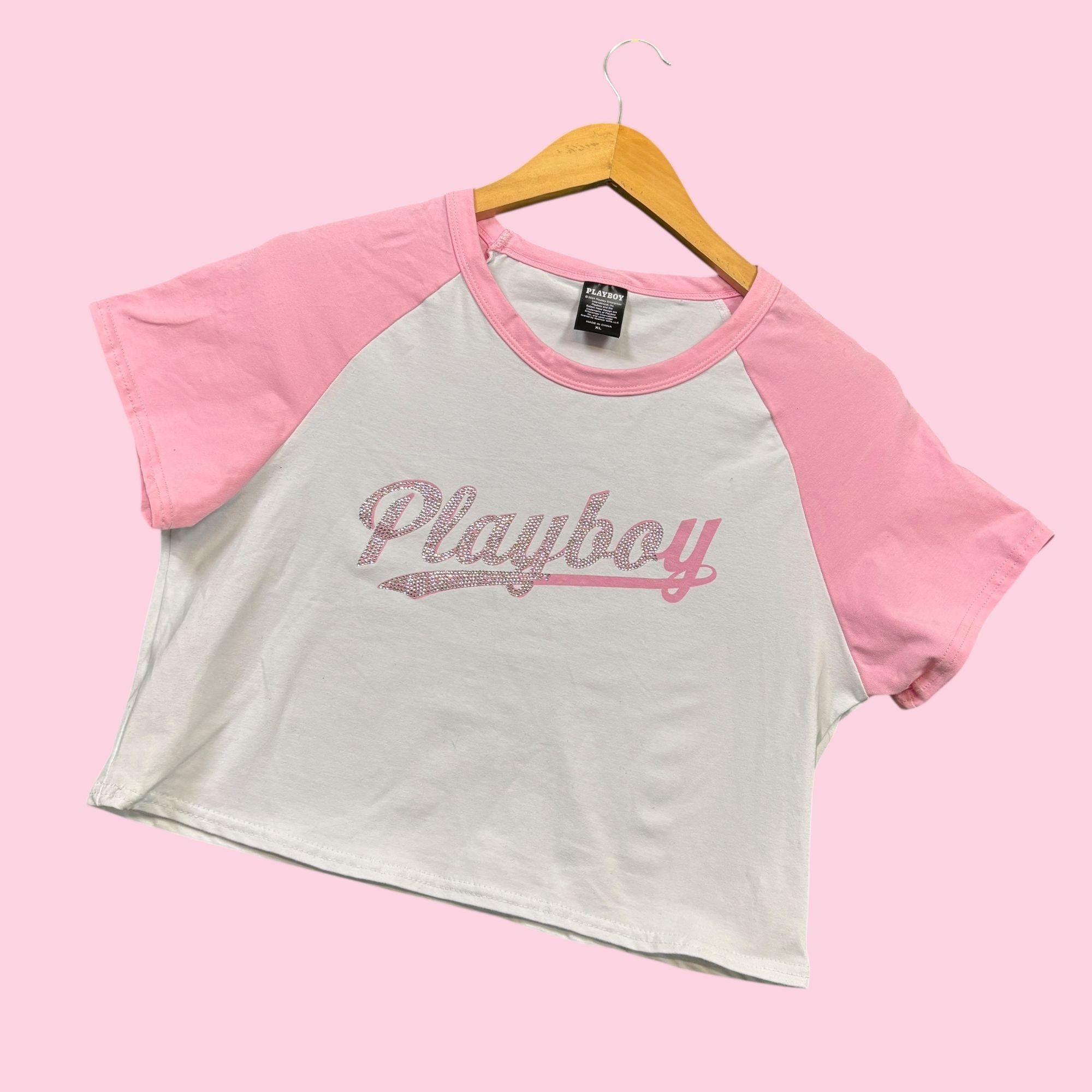 Playboy Playboy Enterprise Logo Baseball Crop Tee XL Size XL / US 12-14 / IT 48-50 - 3 Thumbnail