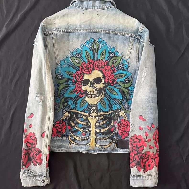 Amiri Distressed Printed Graffiti Denim Jacket-2506 Size US M / EU 48-50 / 2 - 2 Thumbnail