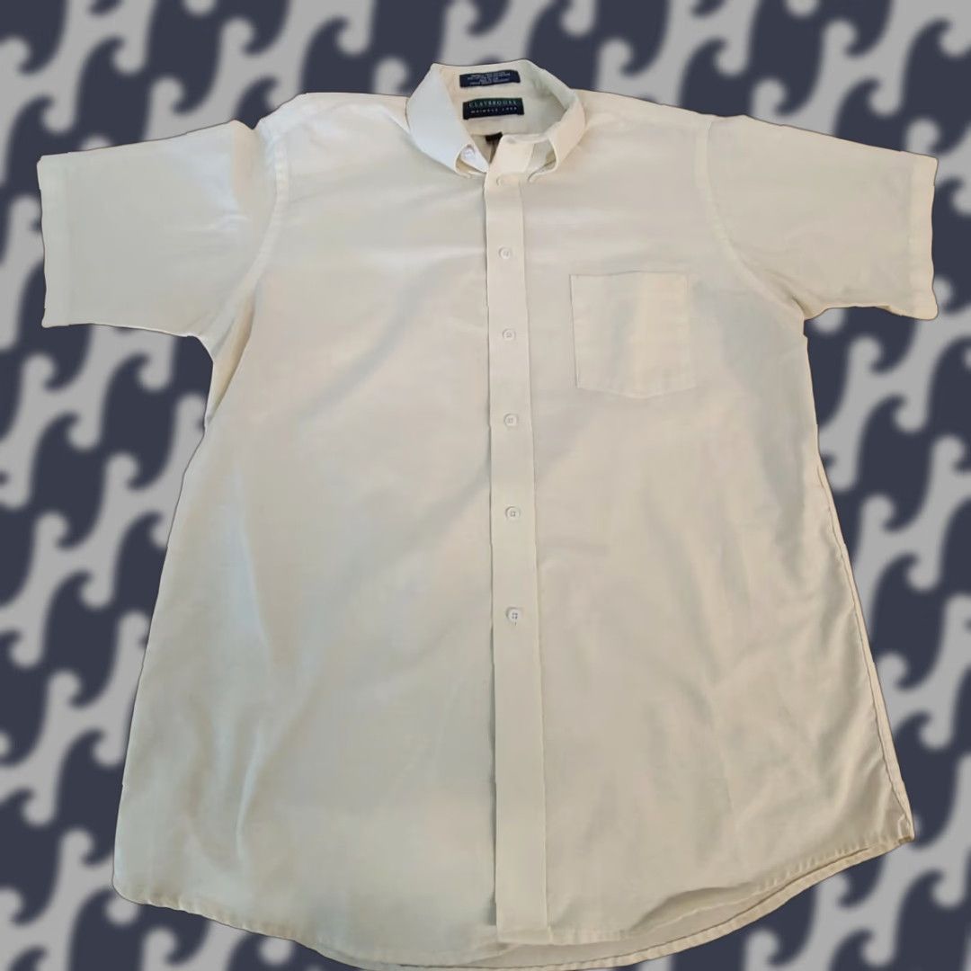 Vintage Claybrooke Wrinkle Free Men's Dress Shirt Solid Black Size 16 1/2 Large Size 46R - 1 Thumbnail