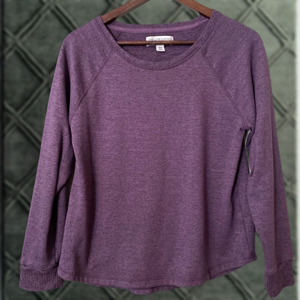 Vintage Karen Neuburger Live Love Lounge Sweatshirt Women’s M Purple Diamond Knit Pullover Crew Neck Long Sleeve All Seasons Casual Size M / US 6-8 / IT 42-44 - 1 Thumbnail