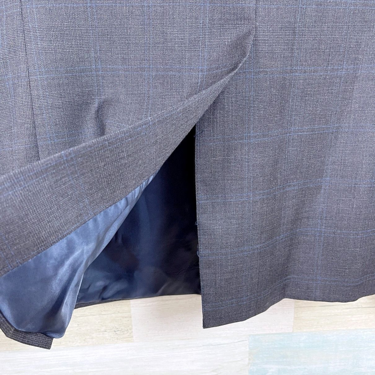 Nautica Nautica Wool Windowpane Suit Gray Two Button Mens 42L 36W Size 42L - 8 Thumbnail