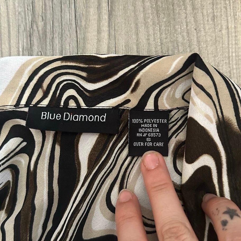 Other blue diamond black white brown swirl blouse Size XS / US 0-2 / IT 36-38 - 3 Thumbnail