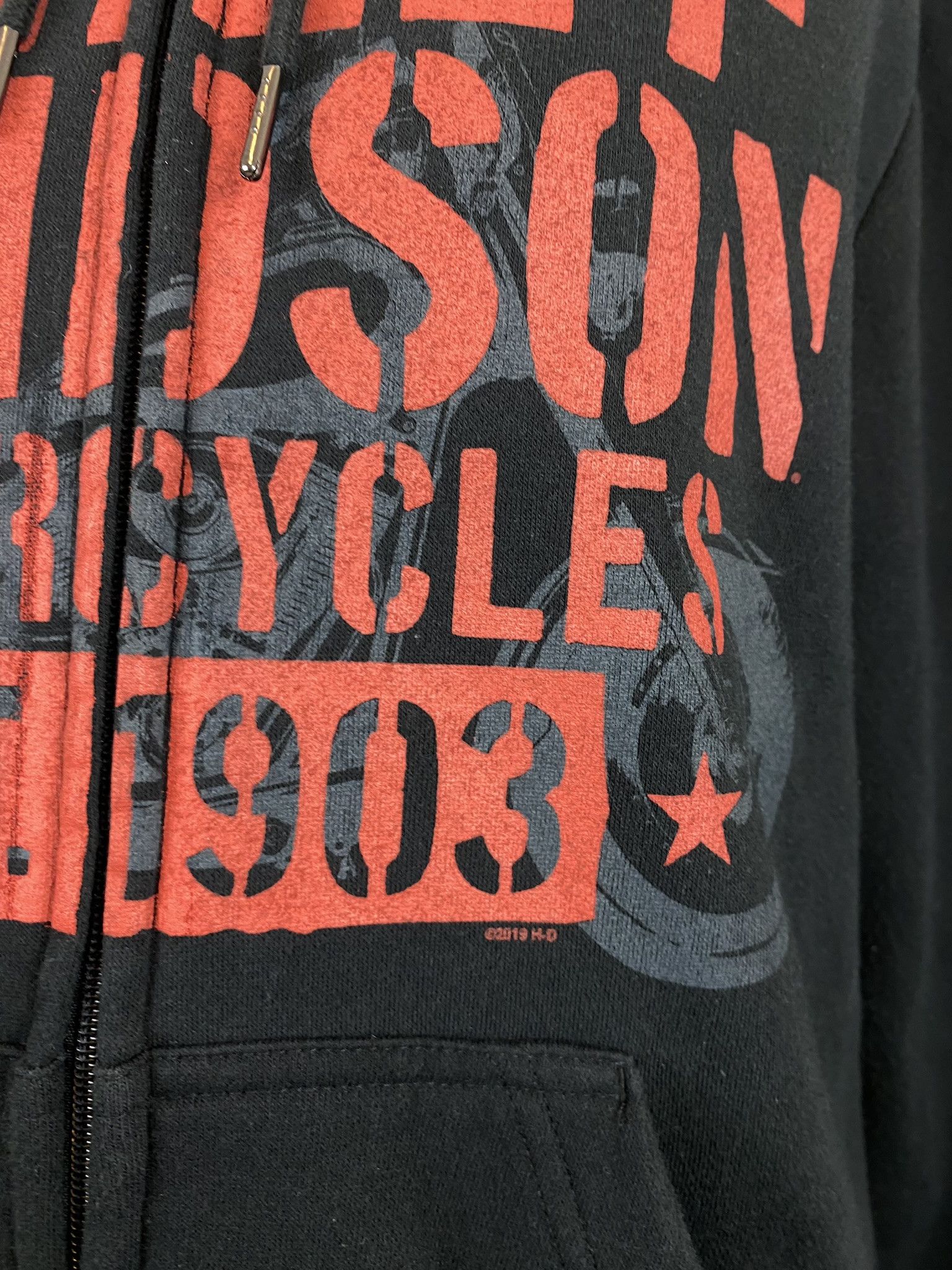 Harley Davidson × Vintage harley davidson hoodie zip up big logo full print Size US S / EU 44-46 / 1 - 4 Thumbnail