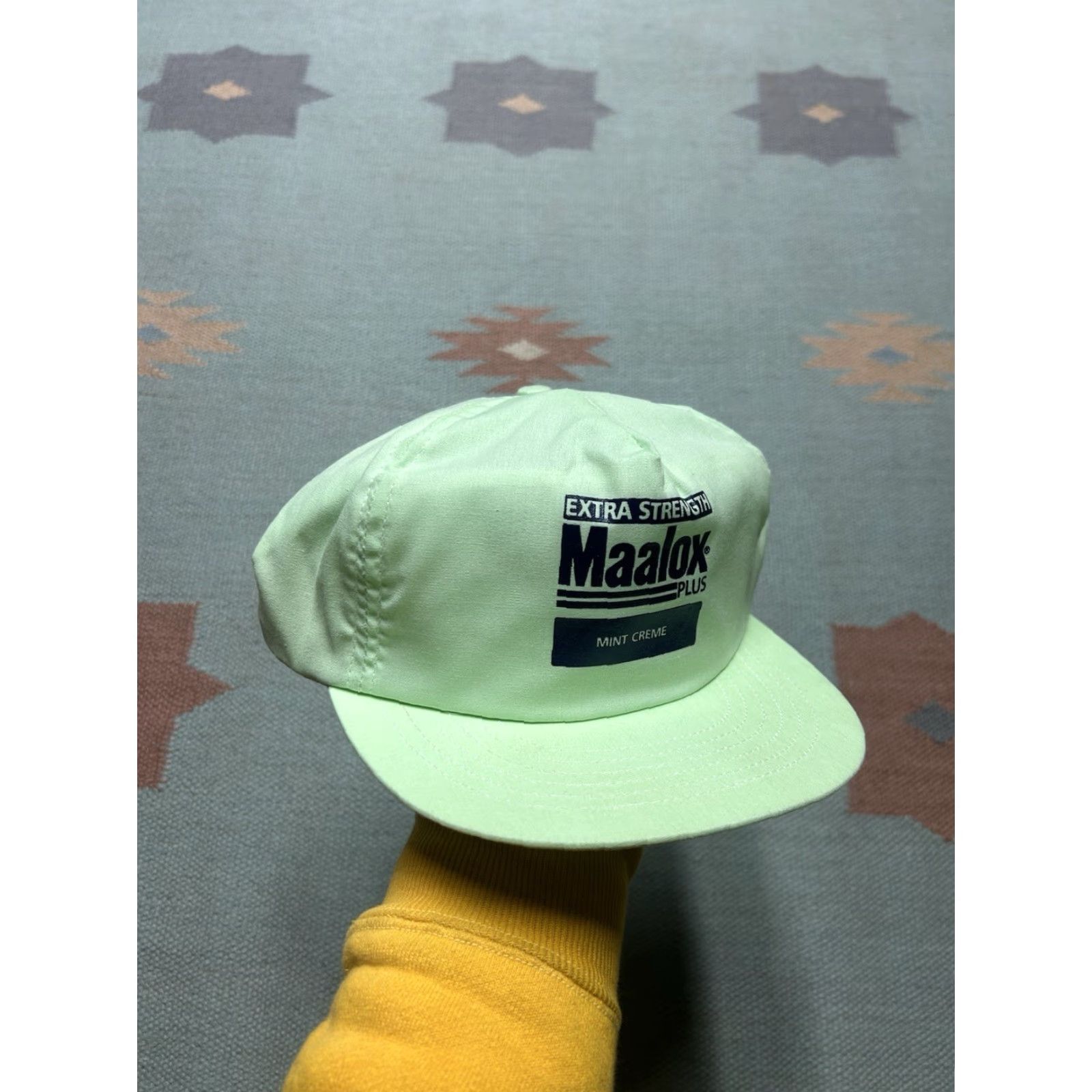 Vintage VINTAGE 90s Maalox Plus mint creme green SnapBack hat cap made in USA adjustable Mens Snapback Green USA Mint Adjustable Cap Size ONE SIZE - 2 Thumbnail