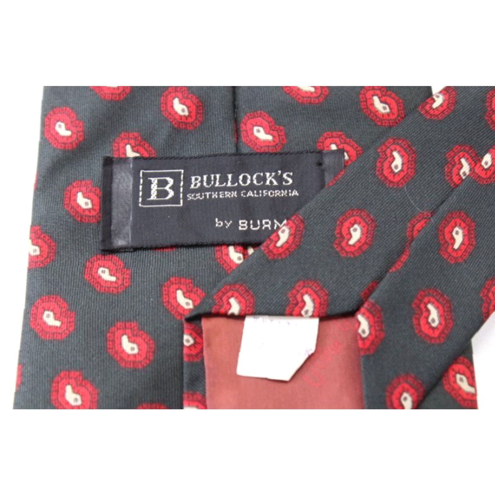 Vintage Vintage Bullock's Necktie Black Silk Paisley 59" 4" Mens Tie USA Classic (57"-60") - 100% Silk - Men - Vintage Special Occasion Size ONE SIZE - 3 Thumbnail