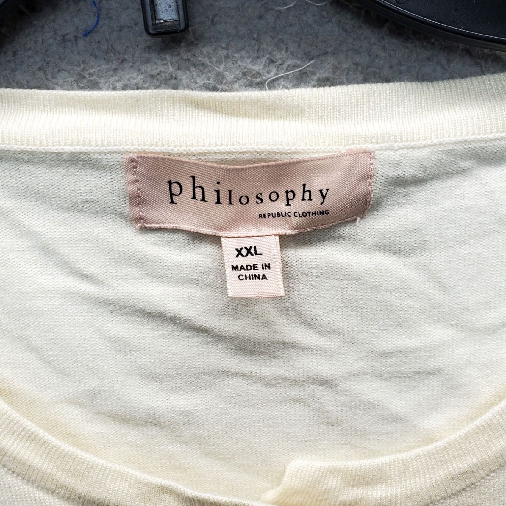 Vintage Philosophy Womens Cardigan Sweater 2XL Tan Rayon Knit Long Sleeve Front Toggle Size XXL / US 16-18 / IT 52-54 - 3 Thumbnail