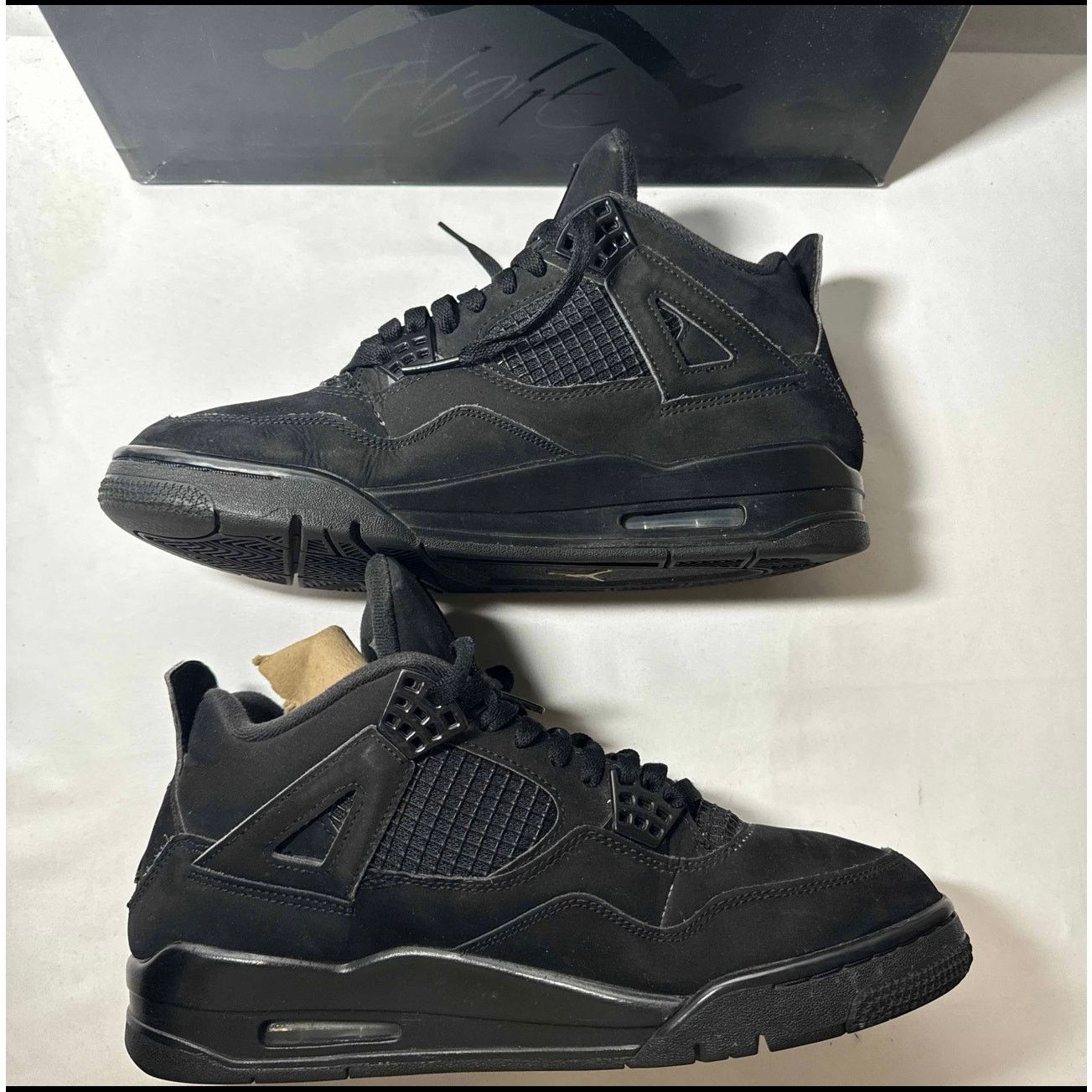 Jordan Brand × Nike Size 9.5 Nike Air Jordan 4 Retro Black Cat 2020 Men's Shoes Size US 9.5 / EU 42-43 - 3 Thumbnail
