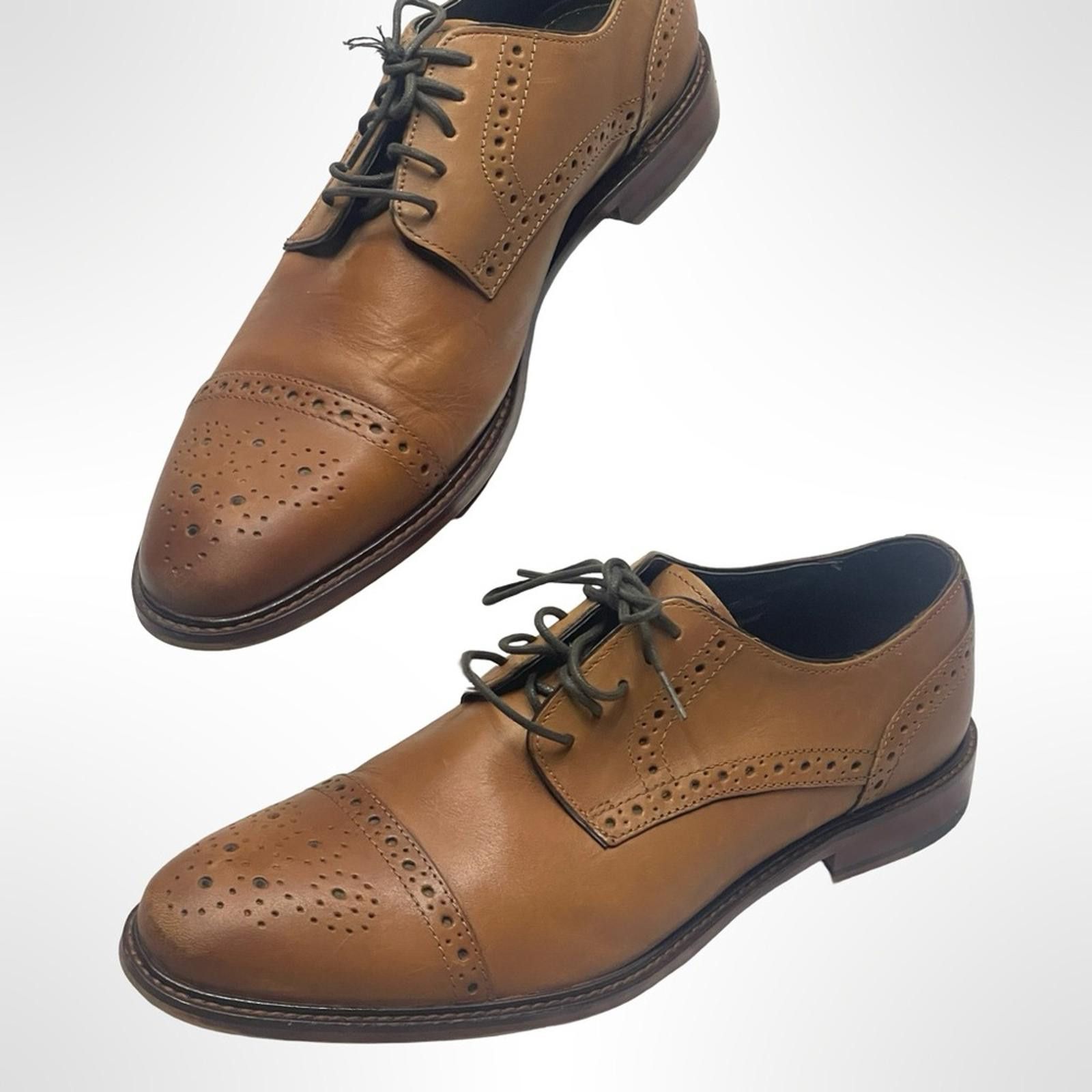 Joseph Abboud Joseph Abboud Brown Cap-toe Leather Men's Dress Shoes size 8 Size US 8 / EU 41 - 5 Thumbnail