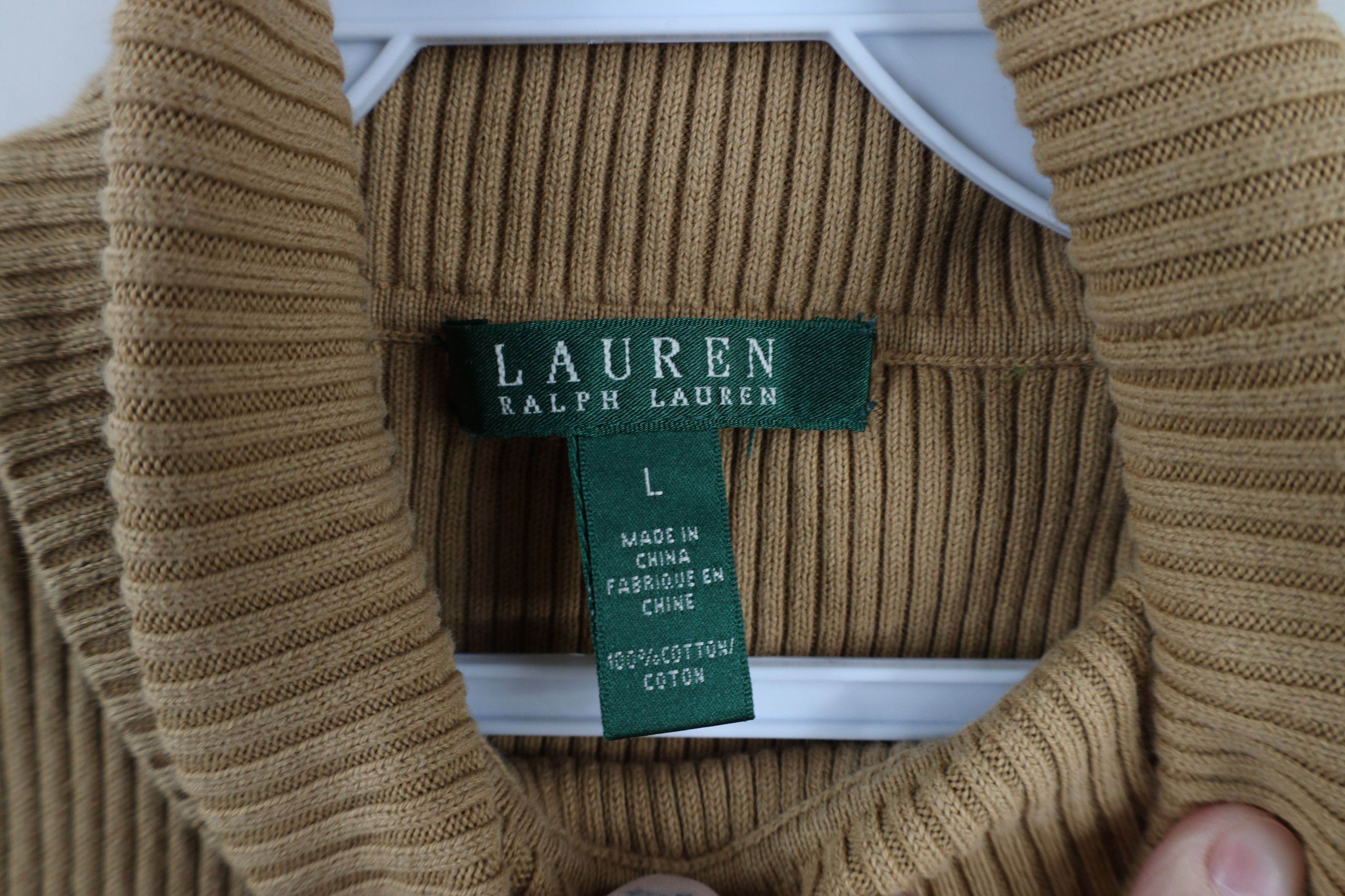 Ralph Lauren × Vintage Vintage 90s Ralph Lauren Ribbed Knit Turtleneck Sweater Size L / US 10 / IT 46 - 5 Thumbnail