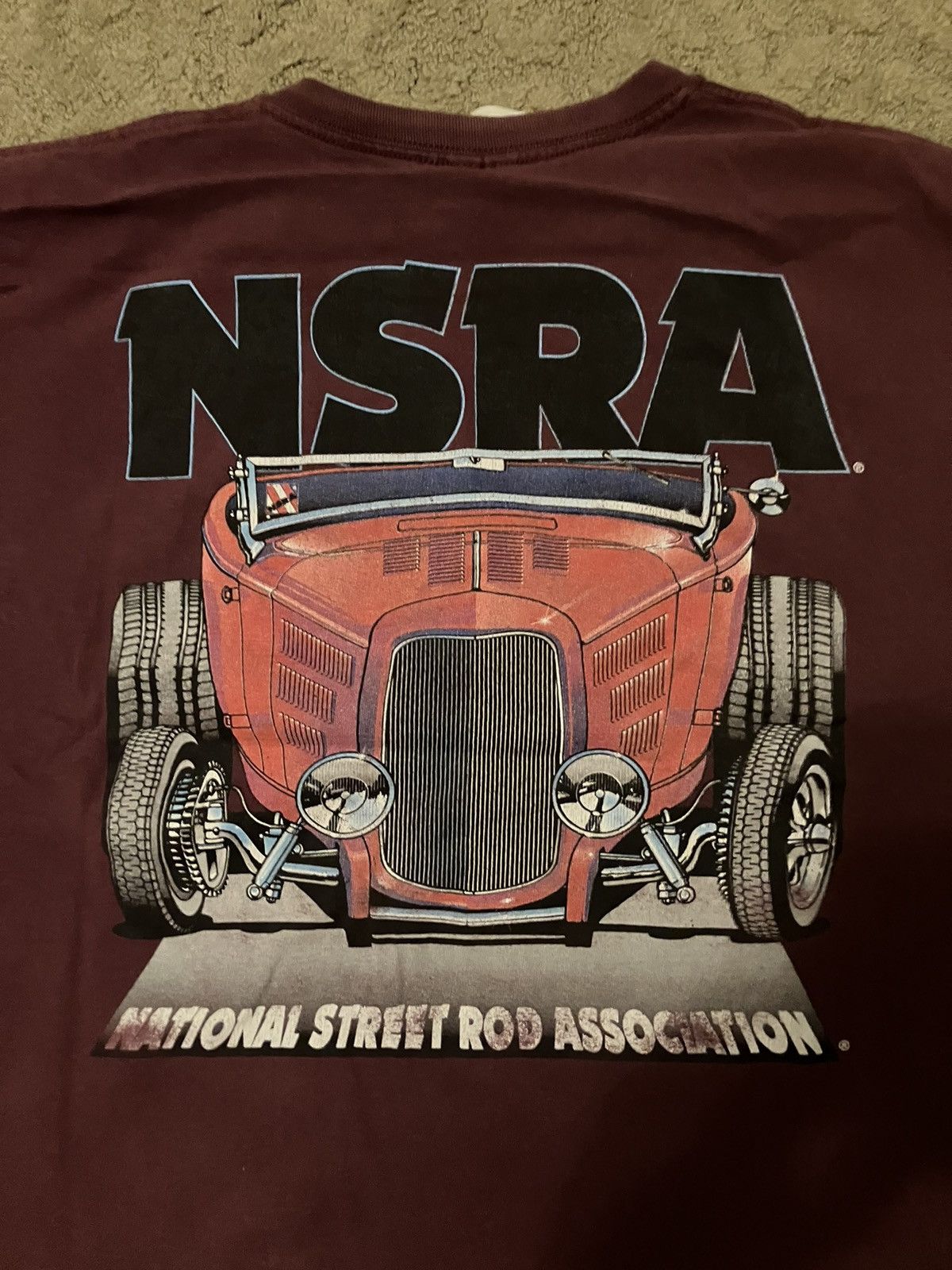 Vintage 2010 NSRA Burgundy Tee Shirt Size US XXL / EU 58 / 5 - 5 Thumbnail