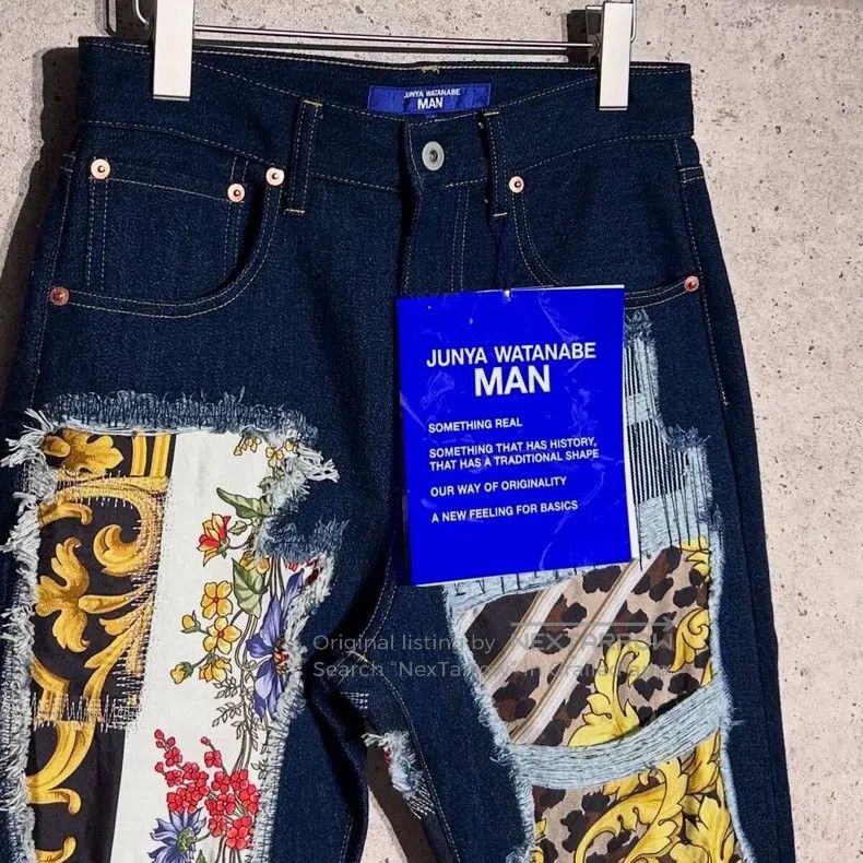 Junya Watanabe Junya Watanabe size XS Distressed cat whisker patched deni Size US 27 - 4 Thumbnail