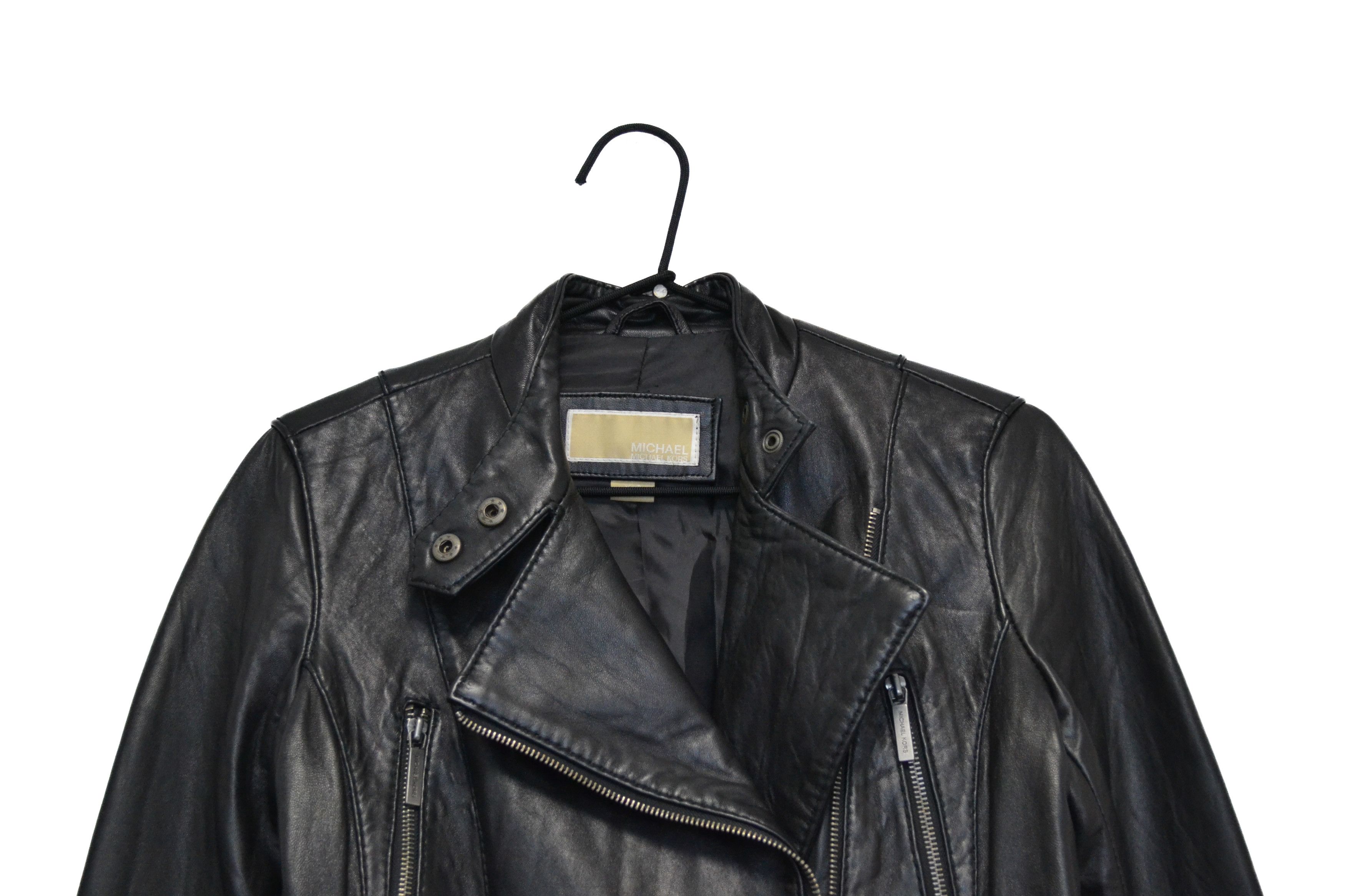 Michael Kors Michael Kors 100% Leather Women’s Black Biker Jacket Size XS / US 0-2 / IT 36-38 - 2 Thumbnail