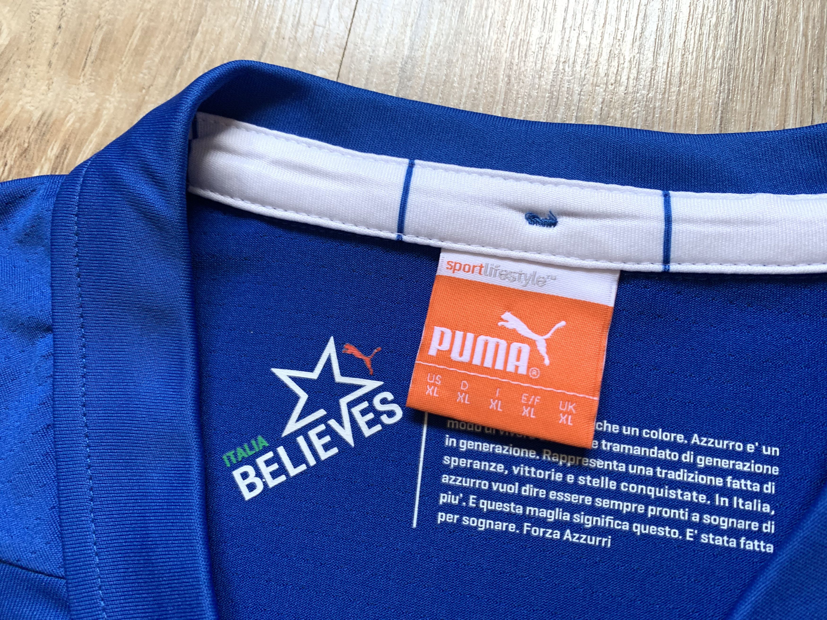 Puma × Vintage Vintage Puma Italy Home Football Shirt 2014-2015 Size US XL / EU 56 / 4 - 5 Thumbnail