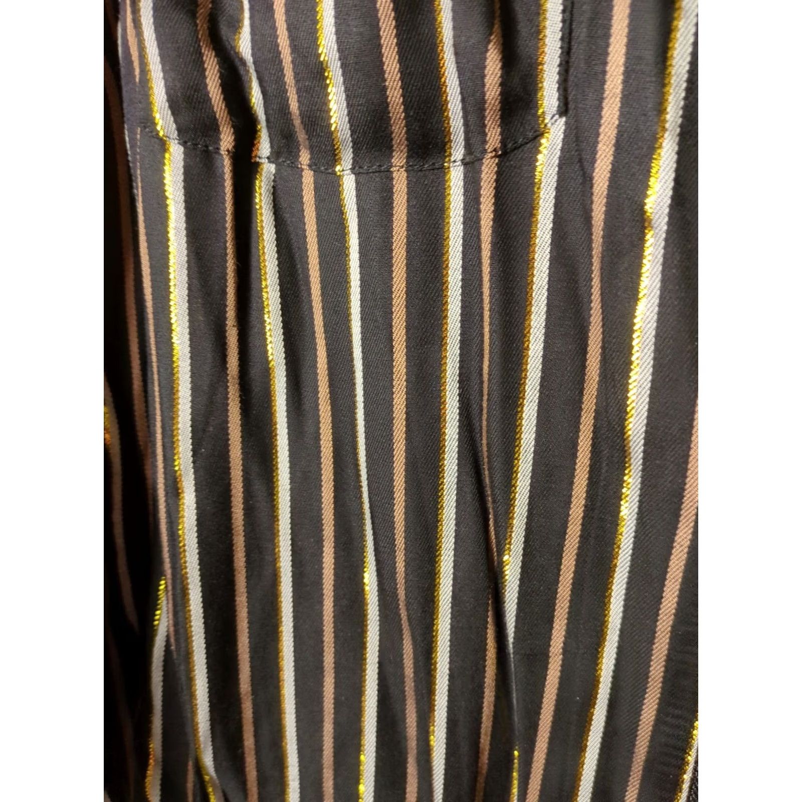 Anne Klein Anne Klein Blouse 3/4 Sleeve Full Zip Striped Multicolor Gold Accents NWT Plus 2XL Women’s Shirt Size XXL / US 16-18 / IT 52-54 - 7 Thumbnail