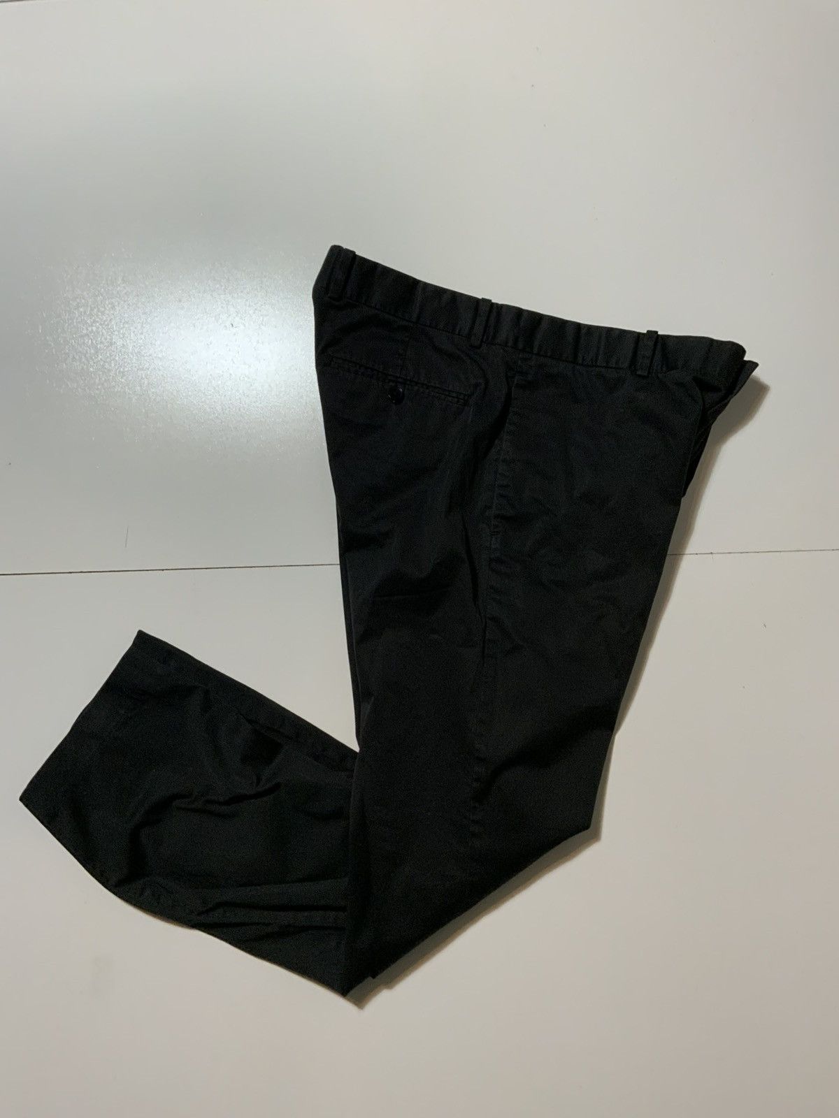 Theory $165 Theory Kramer Quest Black Flat Front Relaxed Fit Pants Size US 34 / EU 50 - 2 Thumbnail