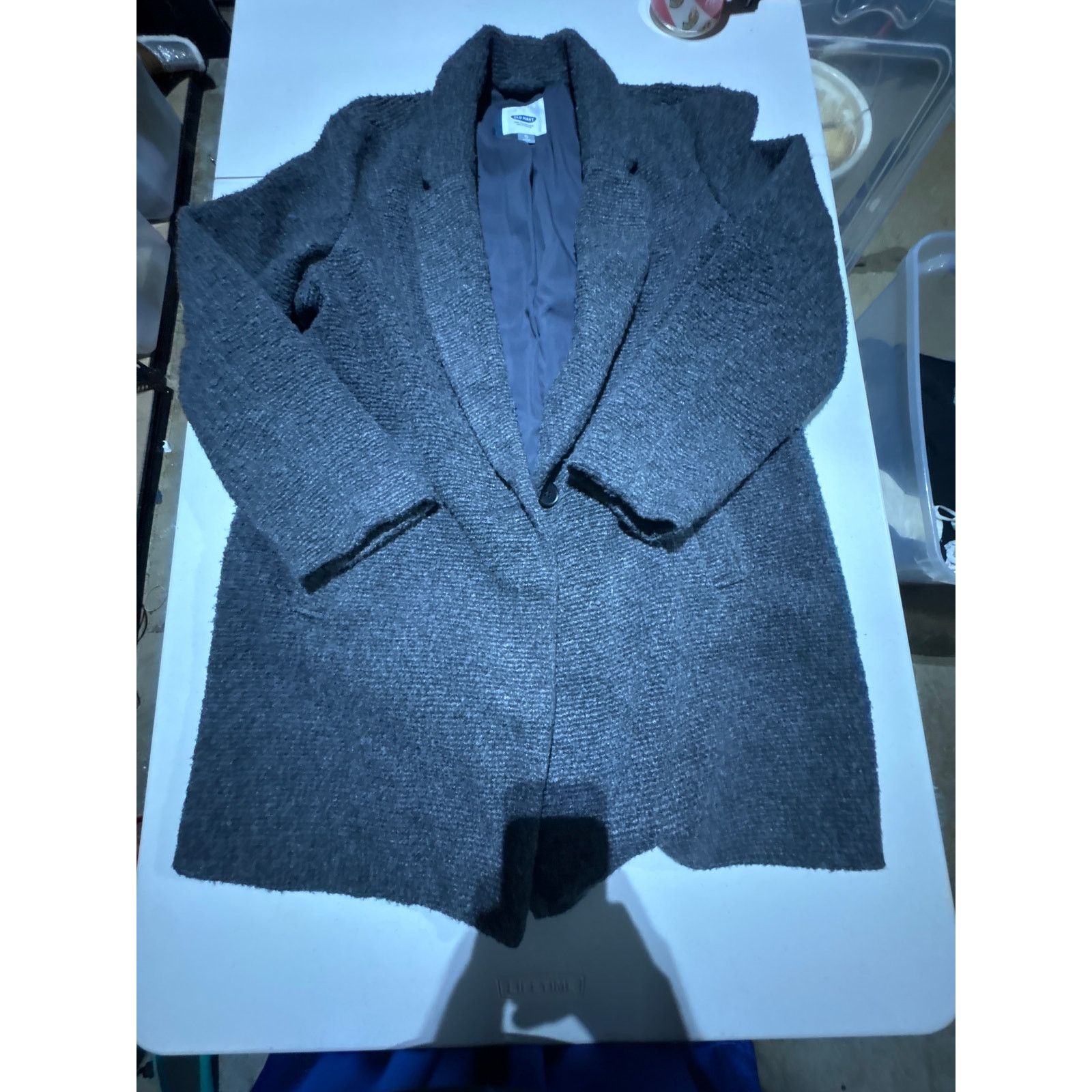Old Navy Old Navy Women’s XL Gray Textured Coat Shawl Collar Size XL / US 12-14 / IT 48-50 - 2 Thumbnail