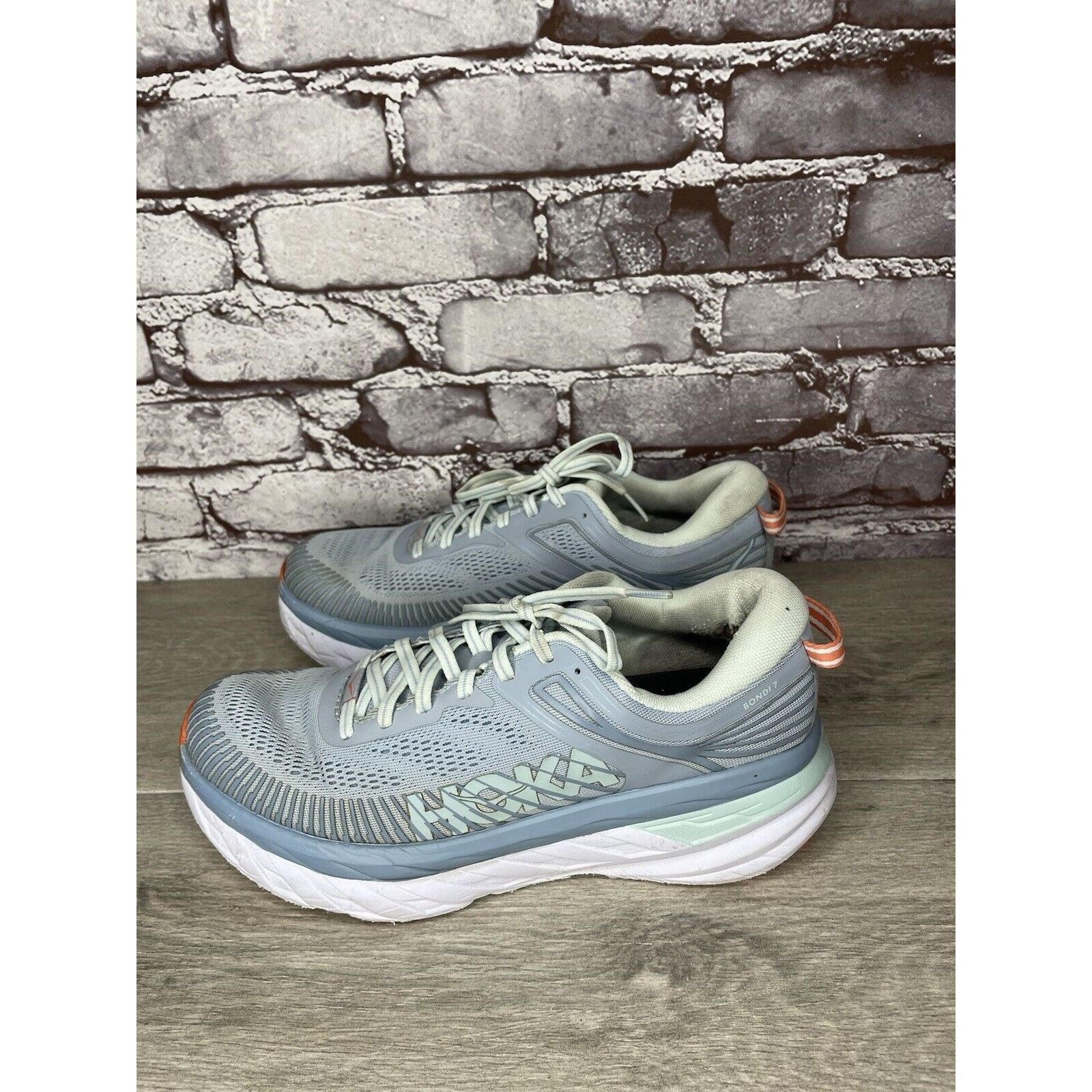 Hoka Hoka One One Bondi 7 1110519 Blue Synthetic Running Shoes Wo Size US 9 / IT 39 - 15 Thumbnail