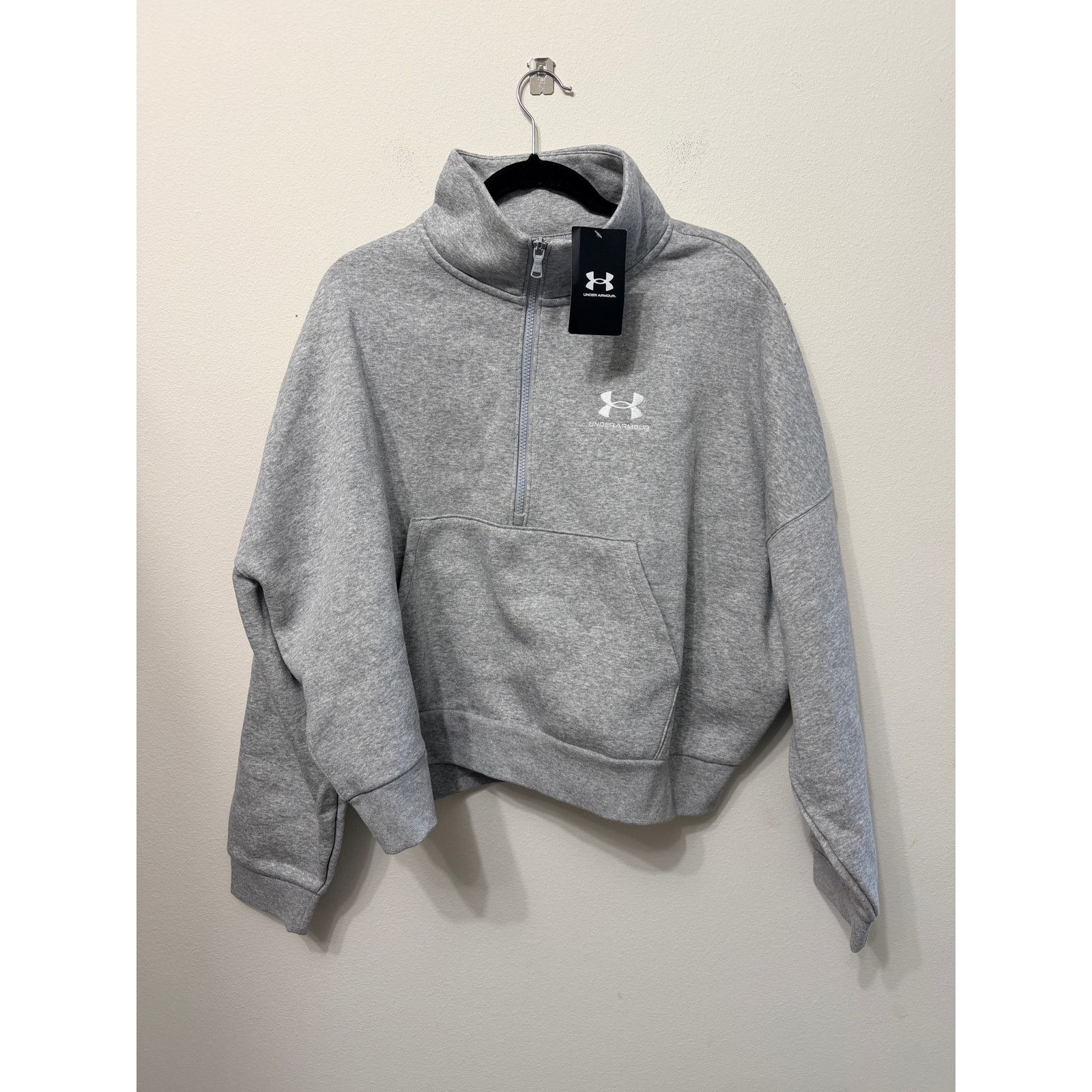 Under Armour NWT Women's Under Armour 1/2 Zip Sweater in Grey Sz XL Size XL / US 12-14 / IT 48-50 - 1 Thumbnail