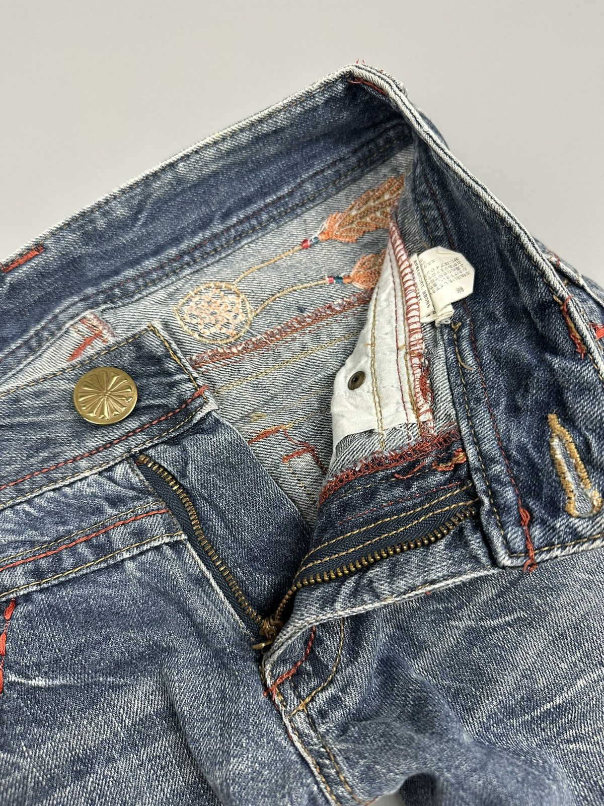 If Six Was Nine × Le Grande Bleu (L.G.B.) Japanese Style Embroidered Flared Jeans Size US 27 - 8 Thumbnail