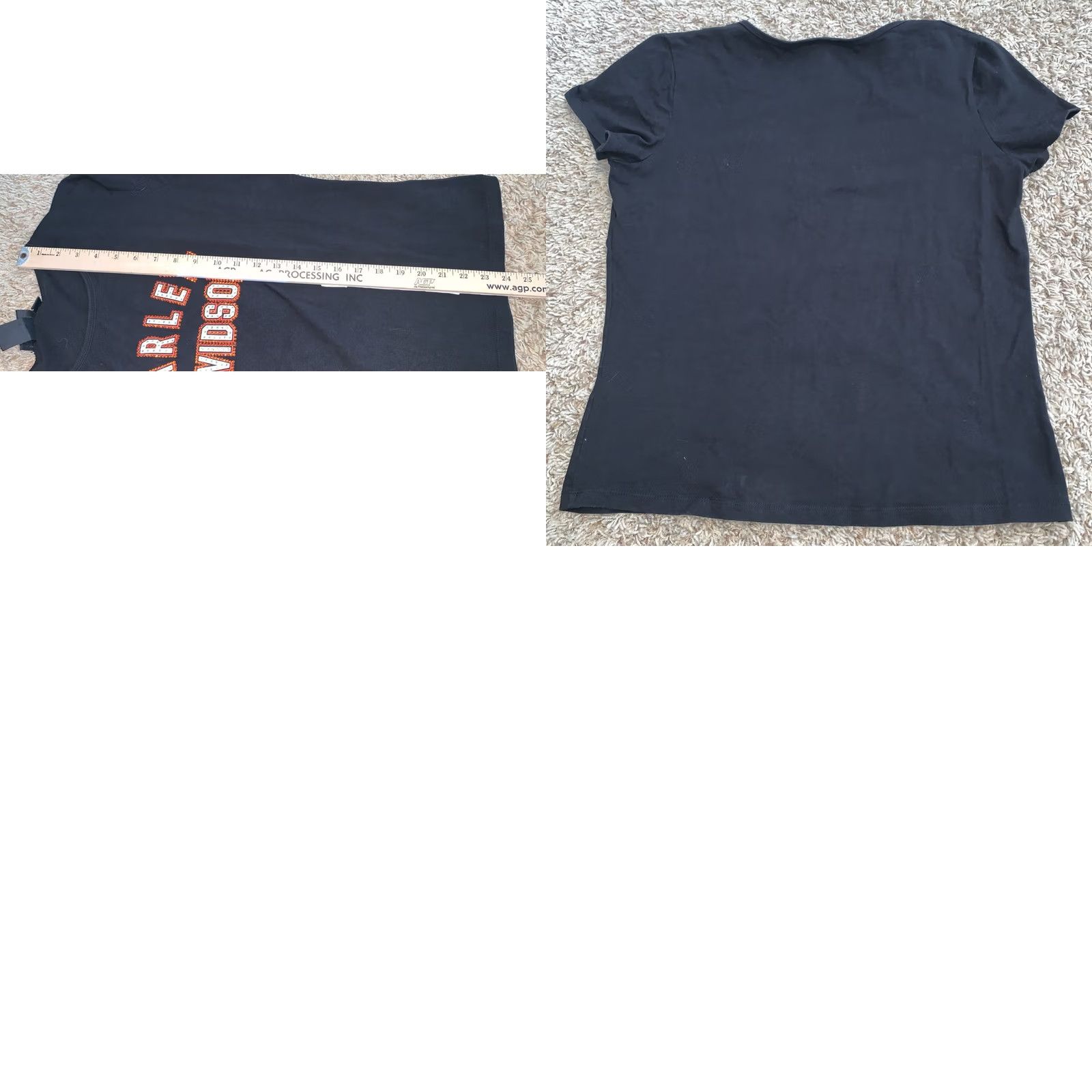 Harley Davidson Harley-Davidson T-Shirt Harley-Davidson Logo Rhinestone Short Sleeve Black XL Women Slim Regular Cotton Knit Size XL / US 12-14 / IT 48-50 - 8 Thumbnail