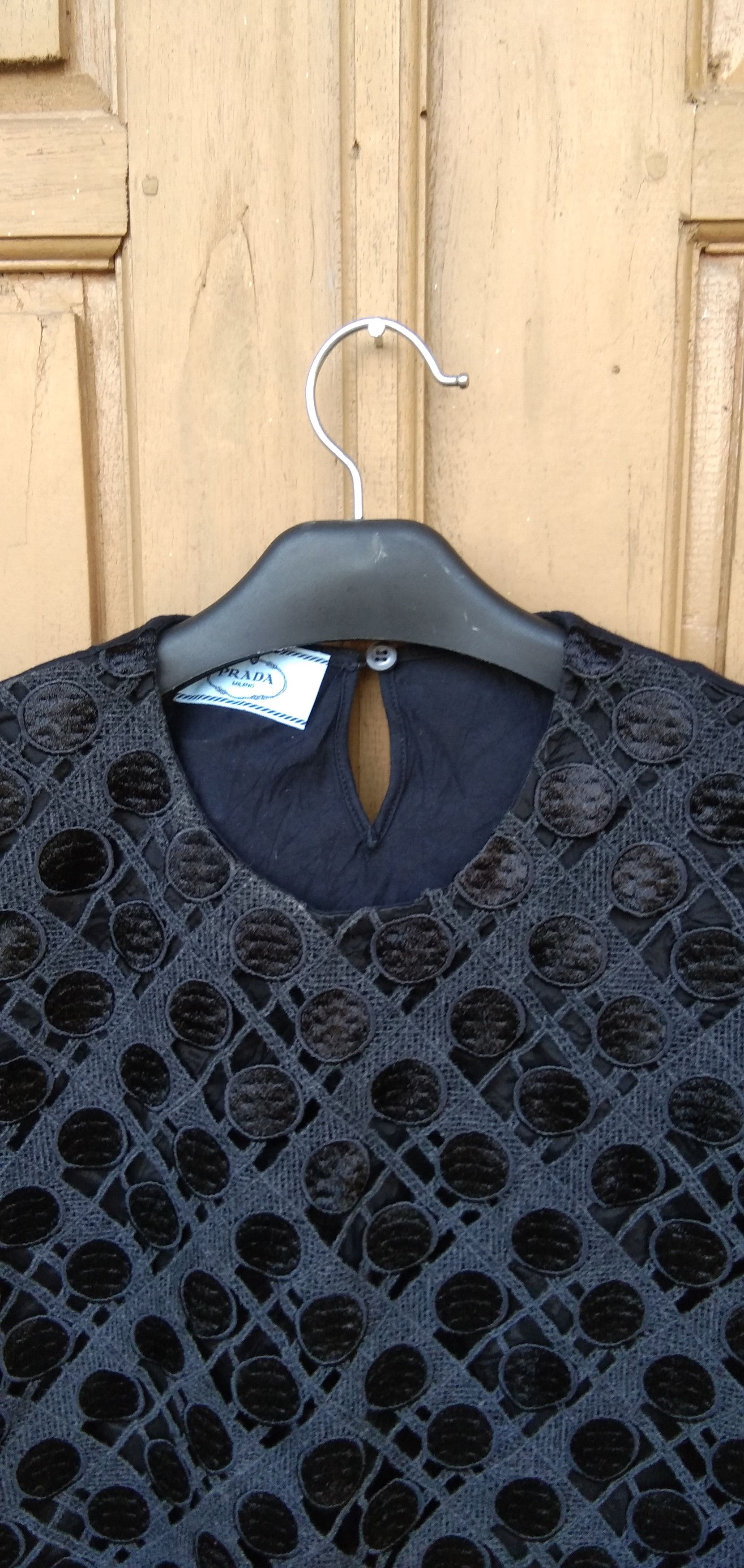Prada Prada front in lace tops/black blouse Size S / US 4 / IT 40 - 2 Thumbnail