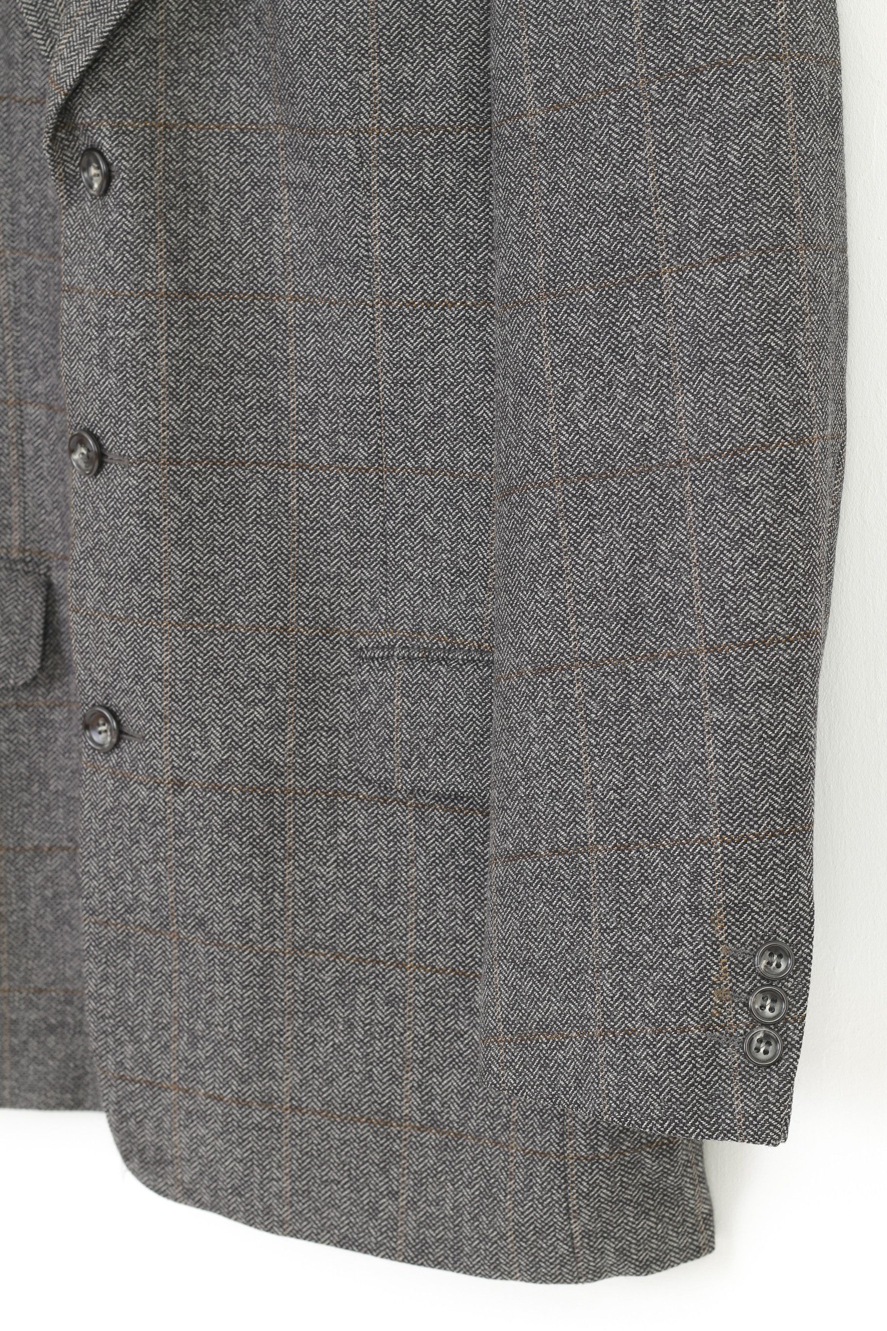 Vintage Desch Men 42 52 Blazer Wool Grey Breasted Jacket 1222 Size 42R - 3 Thumbnail