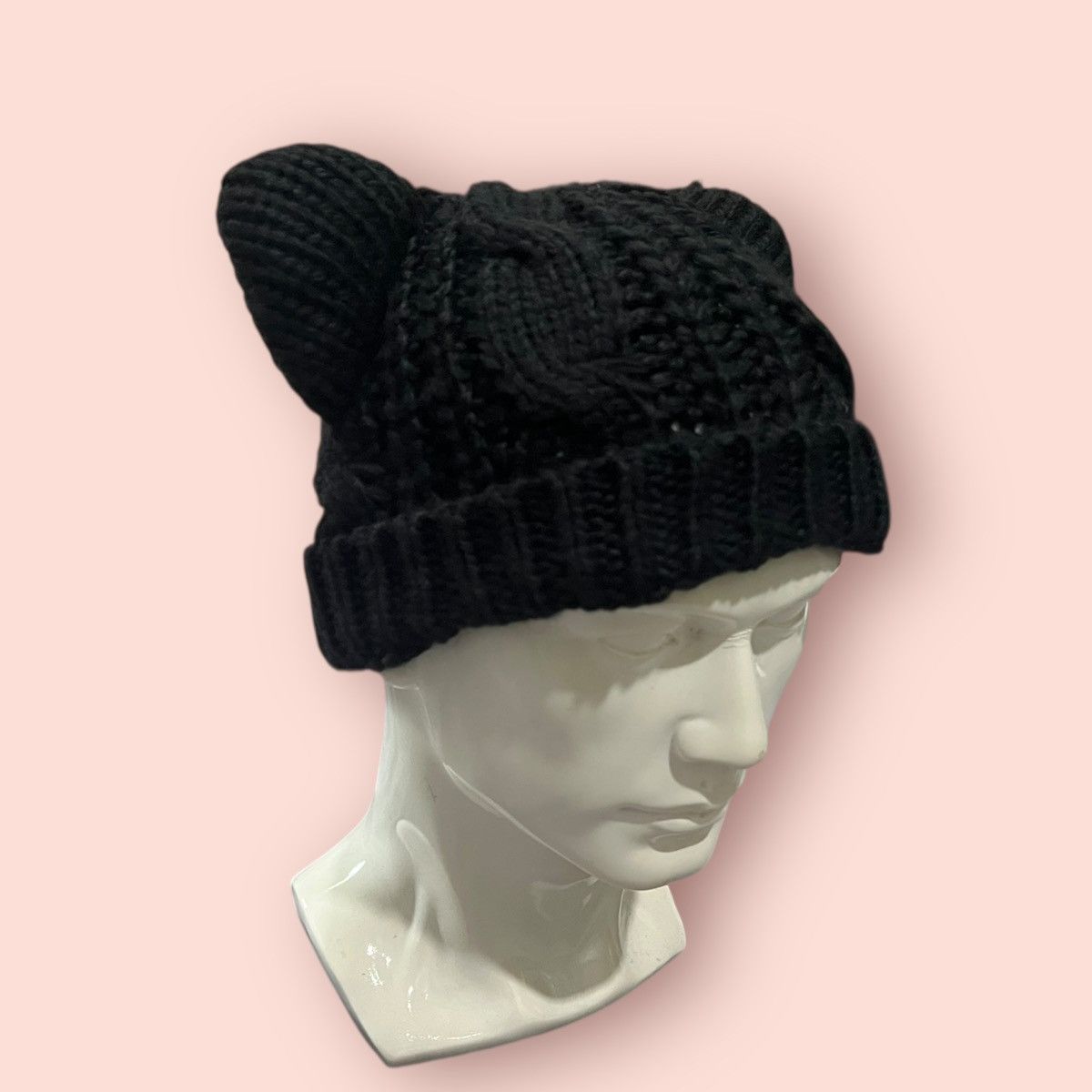Japanese Brand VINTAGE CAT EARS KNITTED BEANIE Size ONE SIZE - 5 Thumbnail