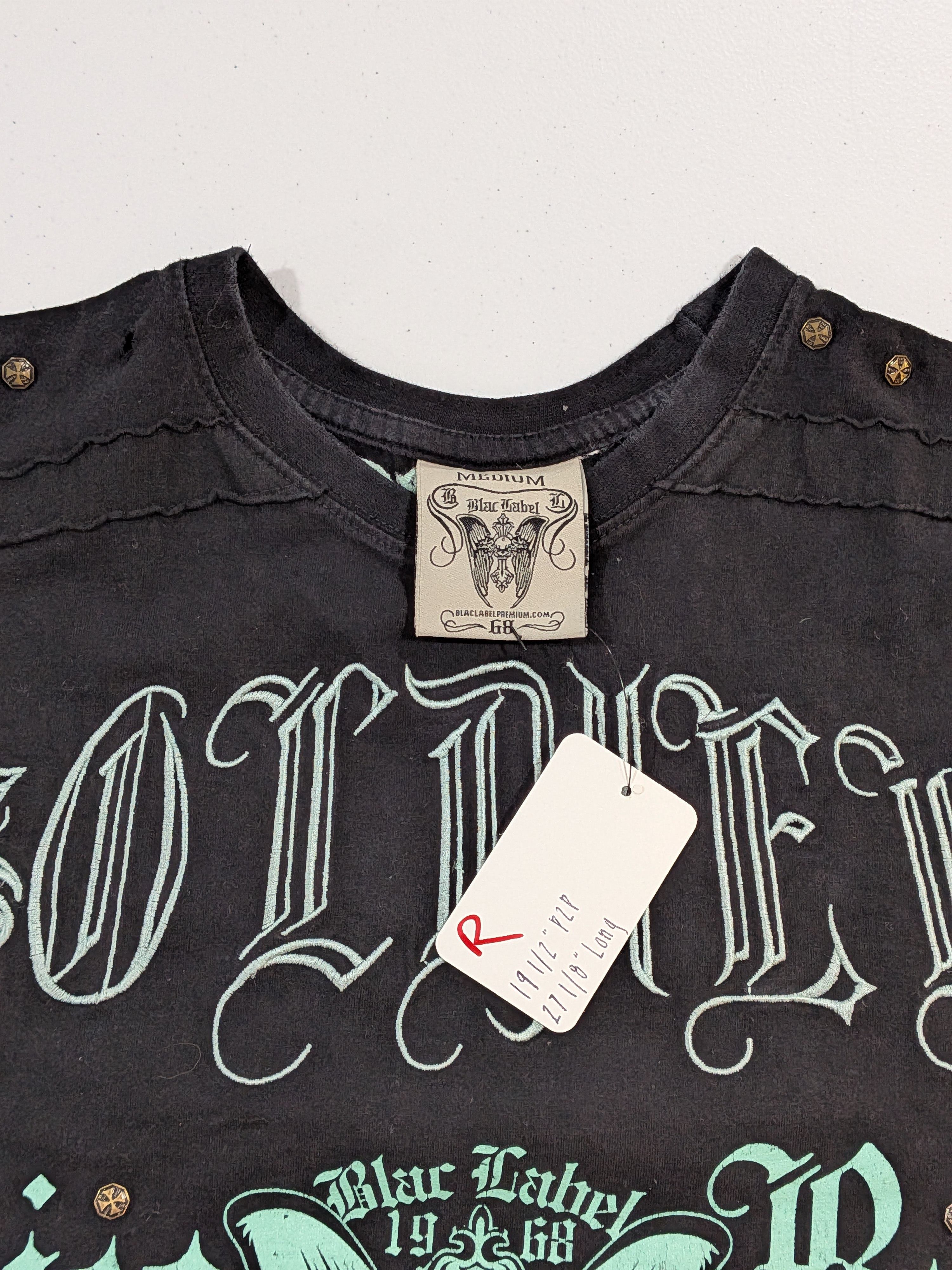 Black Label Men's Y2K Black Label "Soldier Dies But Once" Tee Size US M / EU 48-50 / 2 - 2 Thumbnail