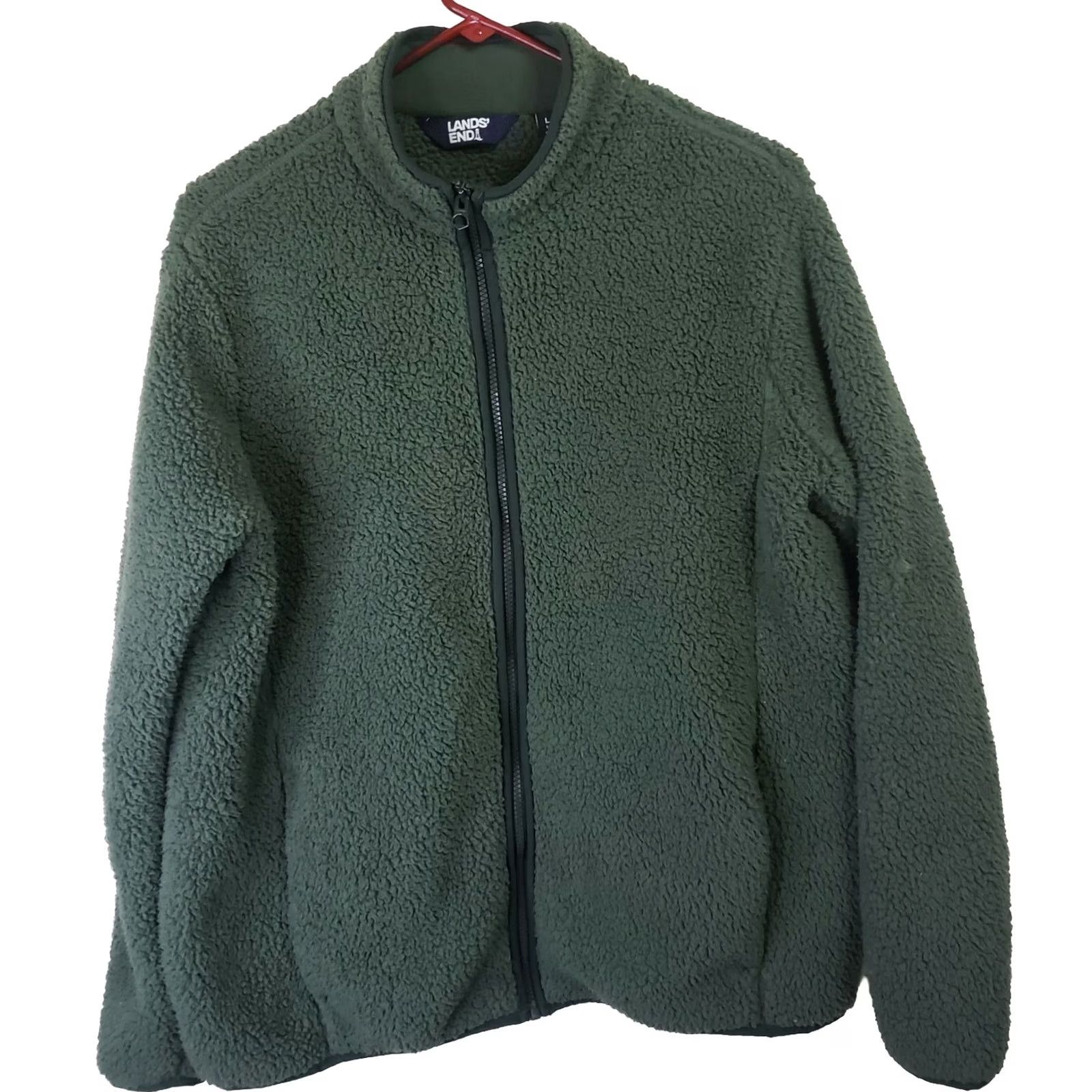 Lands' End Lands' End Womens Jacket Green Full Zip Fleece Pockets Cozy EUC L/P Short Sleeve? (Note: This response seems incorrect) Size L / US 10 / IT 46 - 2 Thumbnail