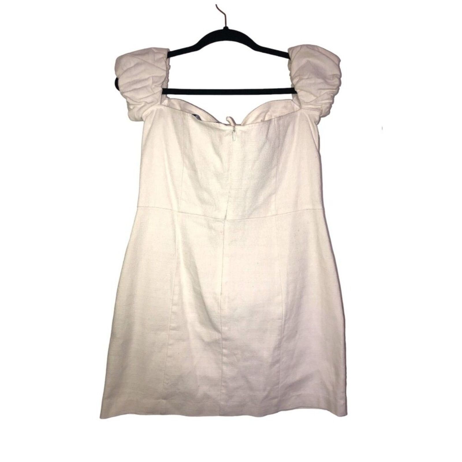 Zara ZARA Off The Shoulder Puff Sleeves Mini Dress With Detail L Size L / US 10 / IT 46 - 9 Thumbnail
